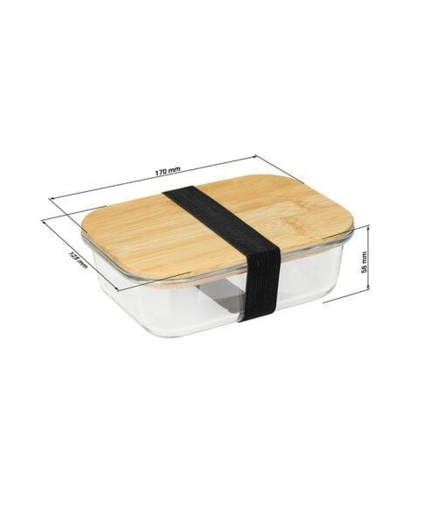 elasto Glasbehälter mit Deckel aus Bambus - Glasbox ist mikrowellengeeignet – Ansicht 2
