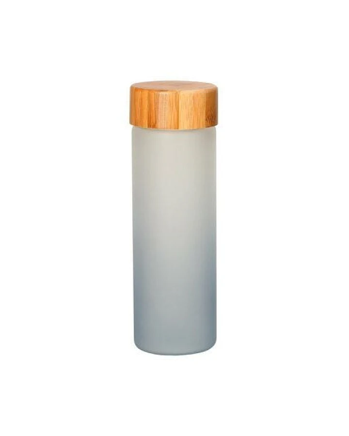elasto Glasflasche "Frosted" - Trinkflasche mit matten Farbverlauf fürs Büro