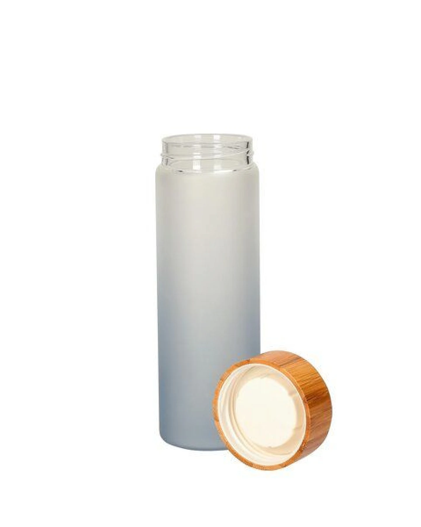 elasto Glasflasche "Frosted" - Trinkflasche mit matten Farbverlauf fürs Büro – Ansicht 2