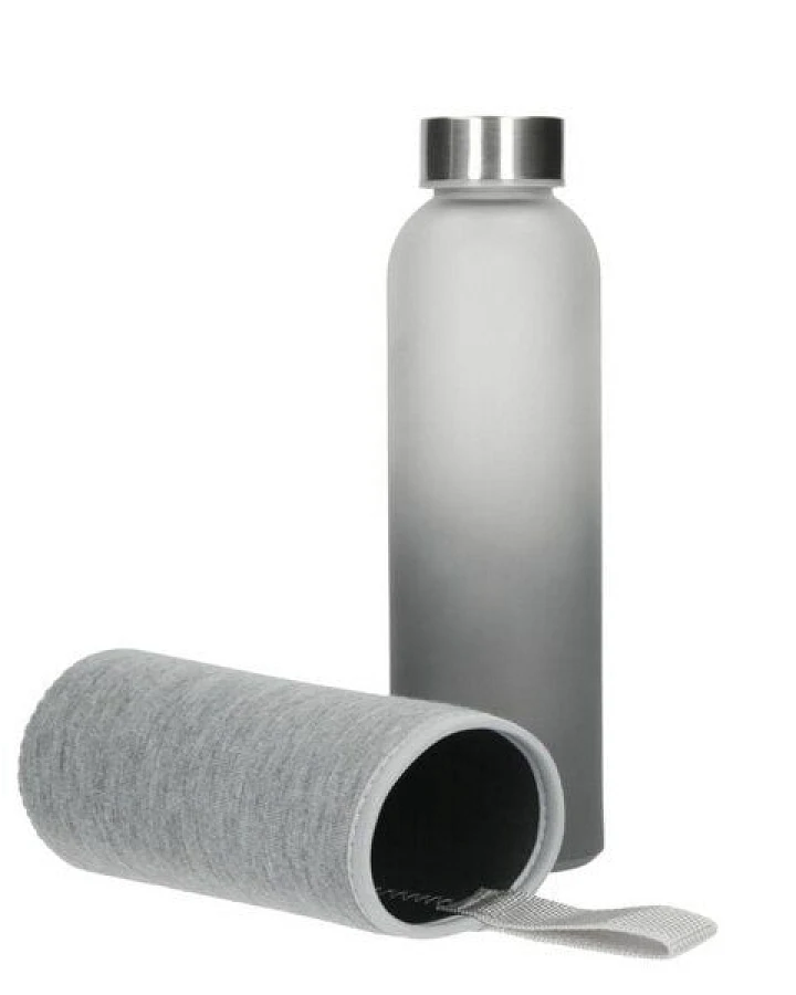elasto Glasflasche mit Hülle "Iced" - Trinkflasche hält Getränk warm
