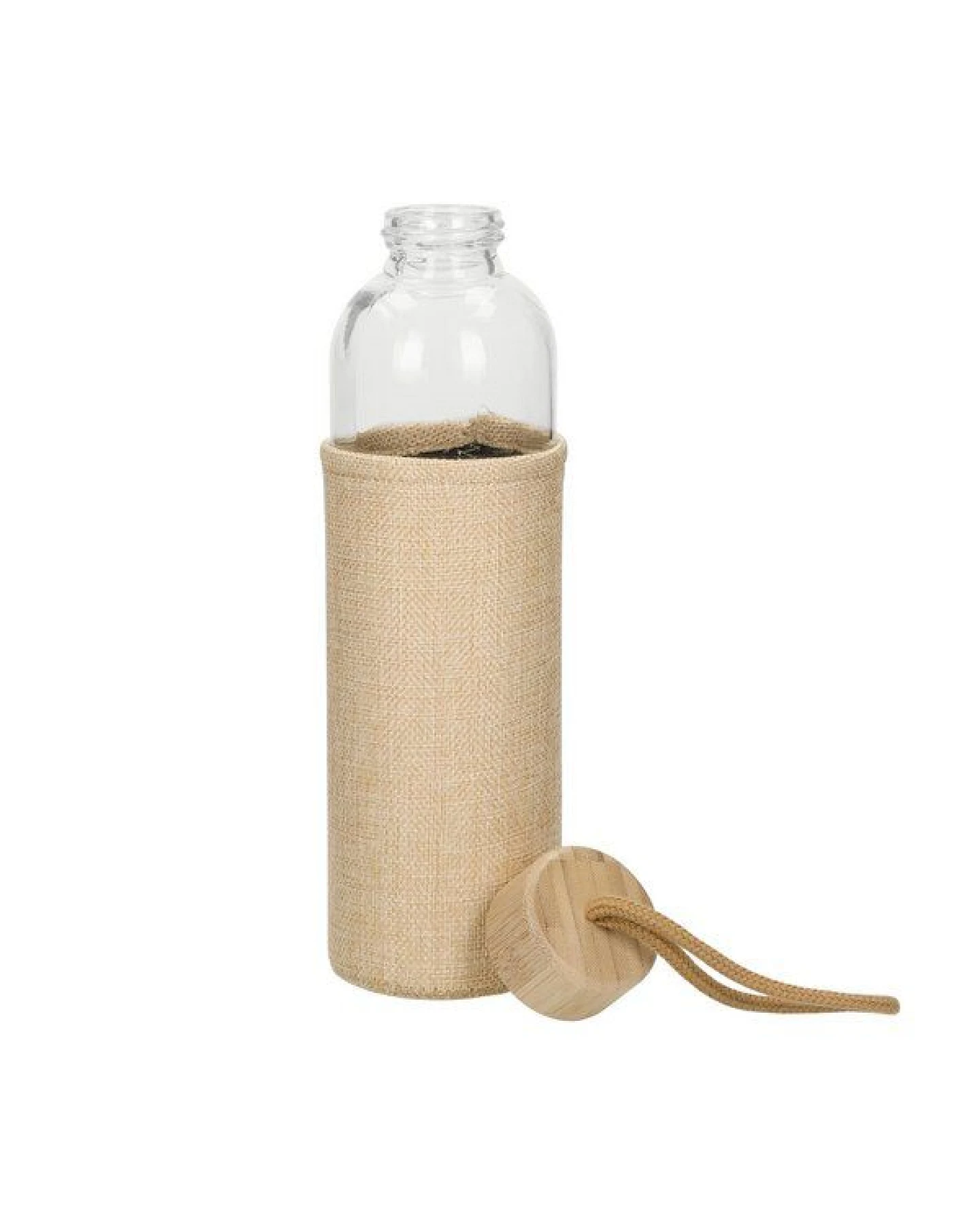 elasto Glasflasche mit Hülle "Natural" - Trinkflasche & Hülle für jeden Tag – Ansicht 2