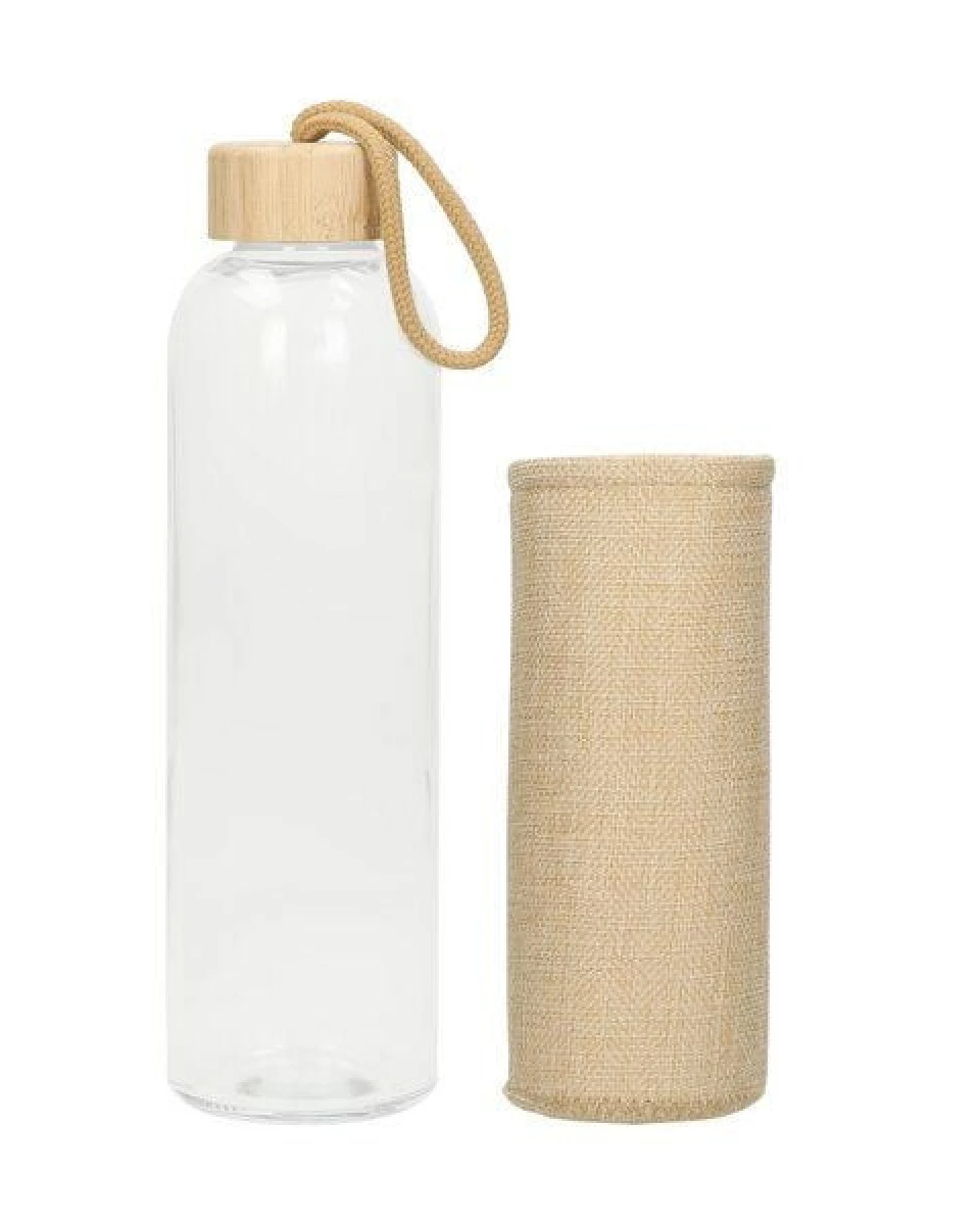 elasto Glasflasche mit Hülle "Natural" - Trinkflasche & Hülle für jeden Tag – Ansicht 3