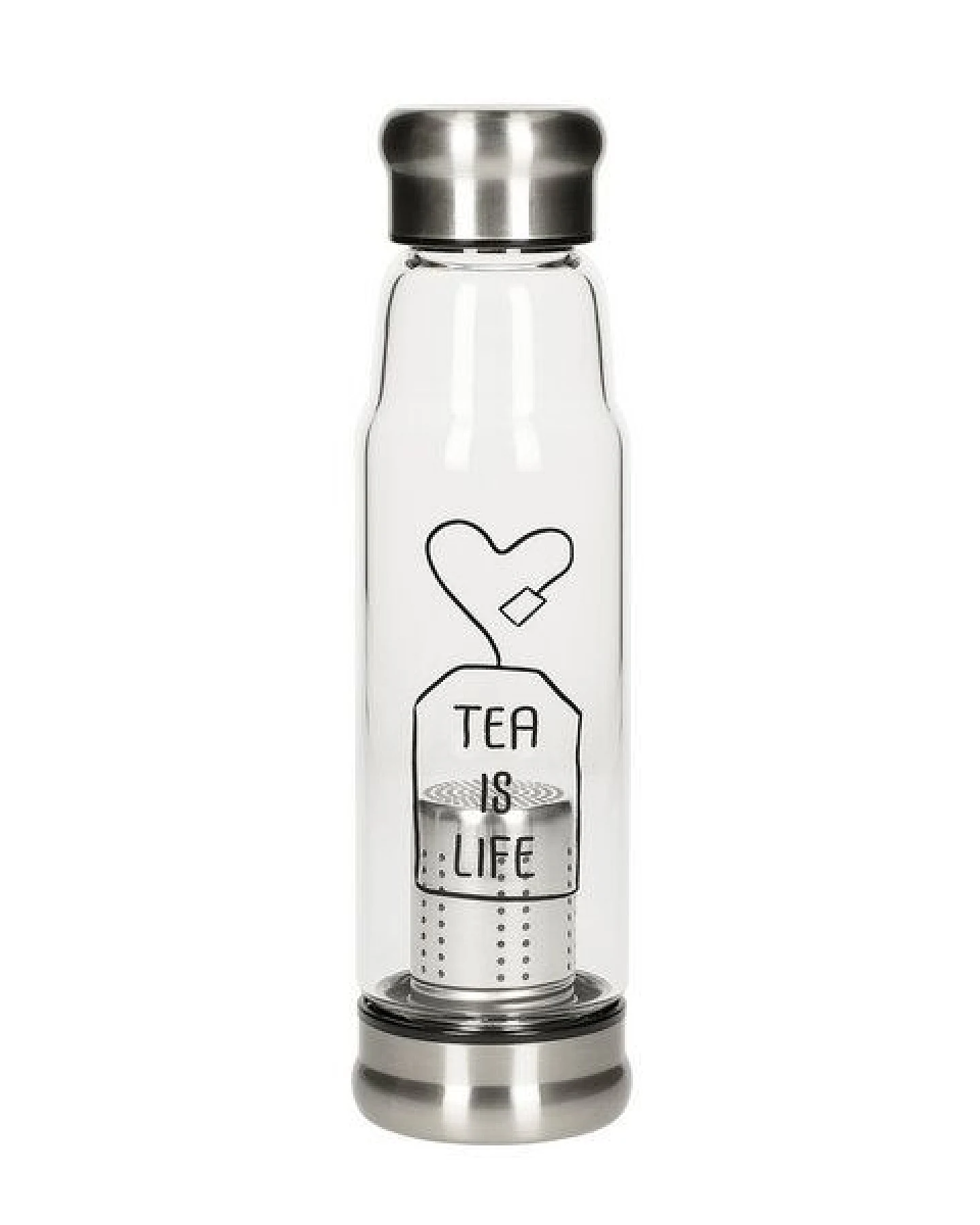 elasto Glasflasche mit Teeeinsatz - Neoprenhülle und Motiv 0,5 l – Ansicht 2