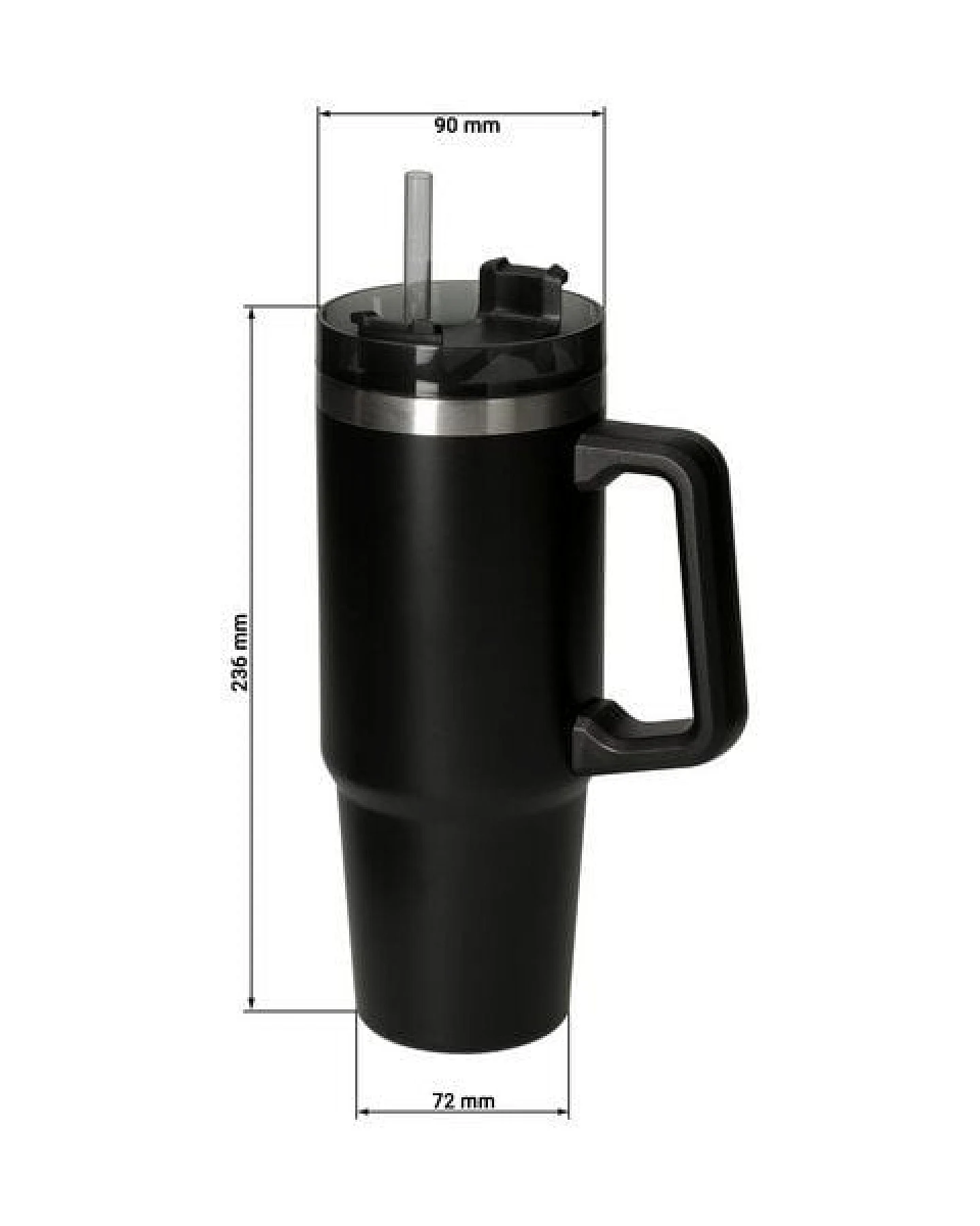 elasto Trinkbecher mit Strohhalm "Tampa" 800 ml - Isolierter Thermobecher – Ansicht 3