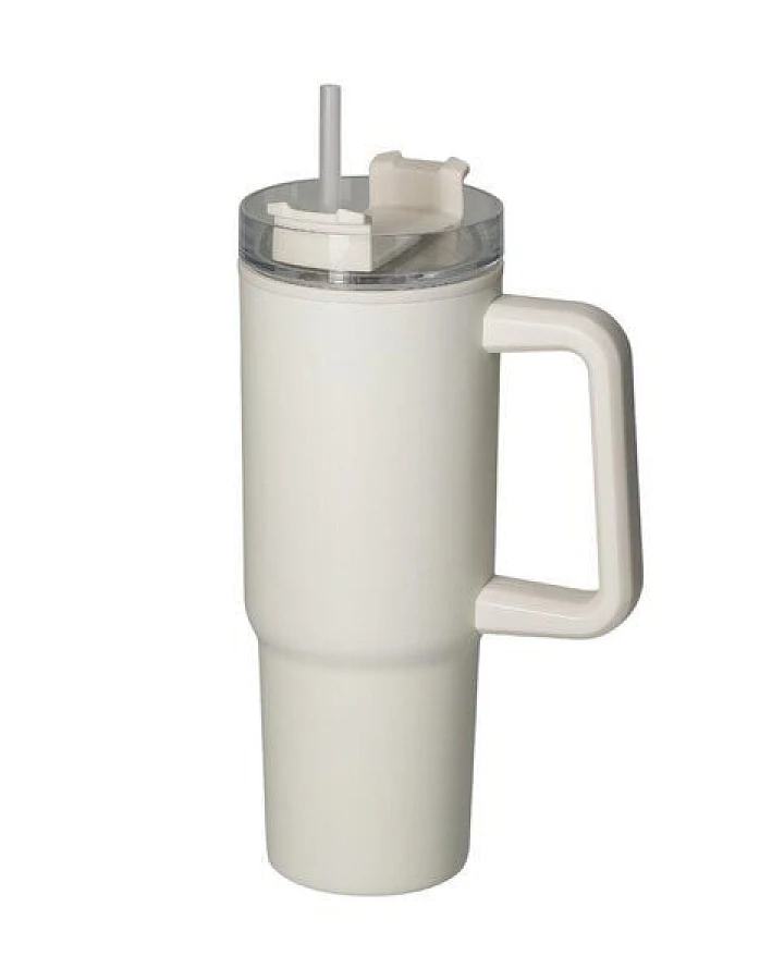 elasto Trinkbecher mit Strohhalm "Tampa" 800 ml - Isolierter Thermobecher