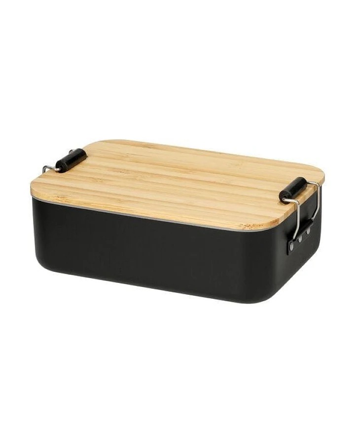 elasto Vorratsdose 'Bamboo' klein - Aluminium Brotdose inkl. Schneidebrett