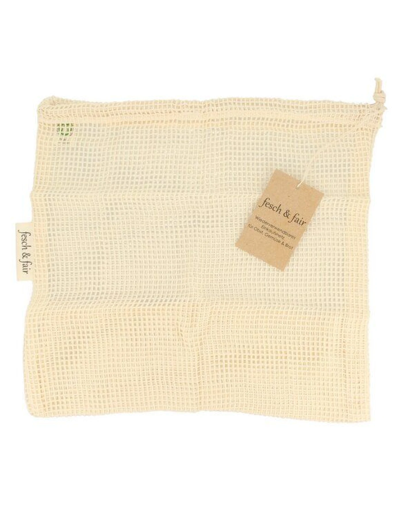 fesch & fair 12er Pack Einkaufsnetz Bio-Baumwolle & Vegan – Ansicht 3