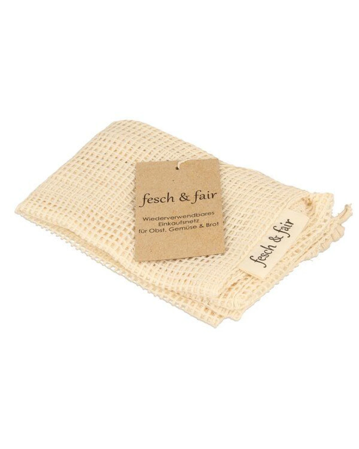 fesch & fair 12er Pack Einkaufsnetz Bio-Baumwolle & Vegan – Ansicht 4