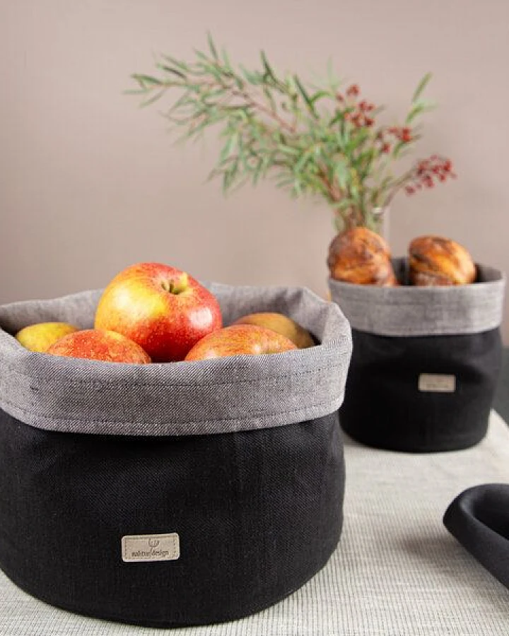 nahtur-design Brotkorb, Obstkorb oder Utensilo aus Bioleinen