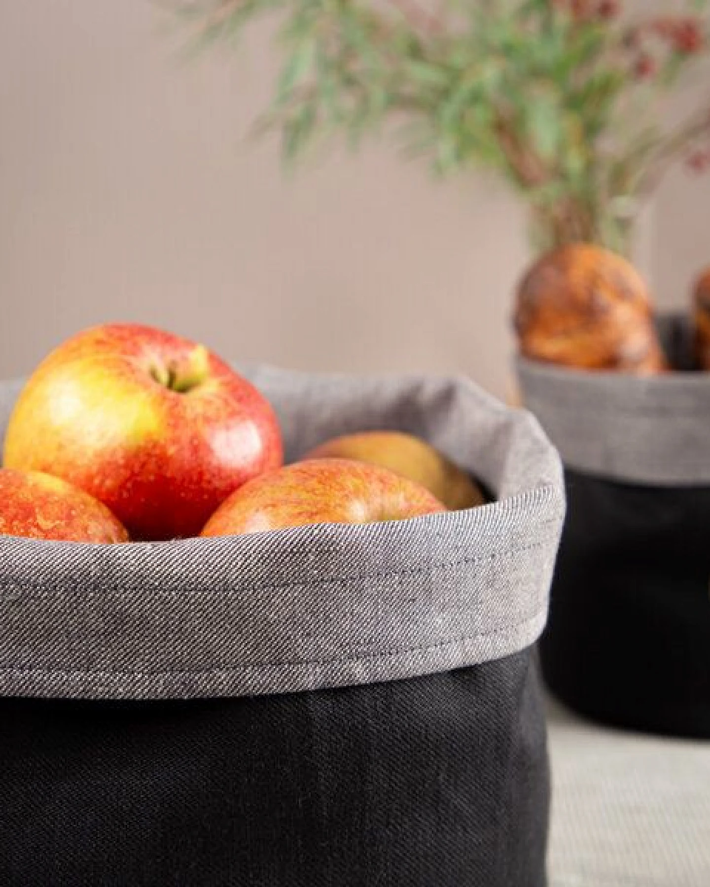 nahtur-design Brotkorb, Obstkorb oder Utensilo aus Bioleinen – Ansicht 3