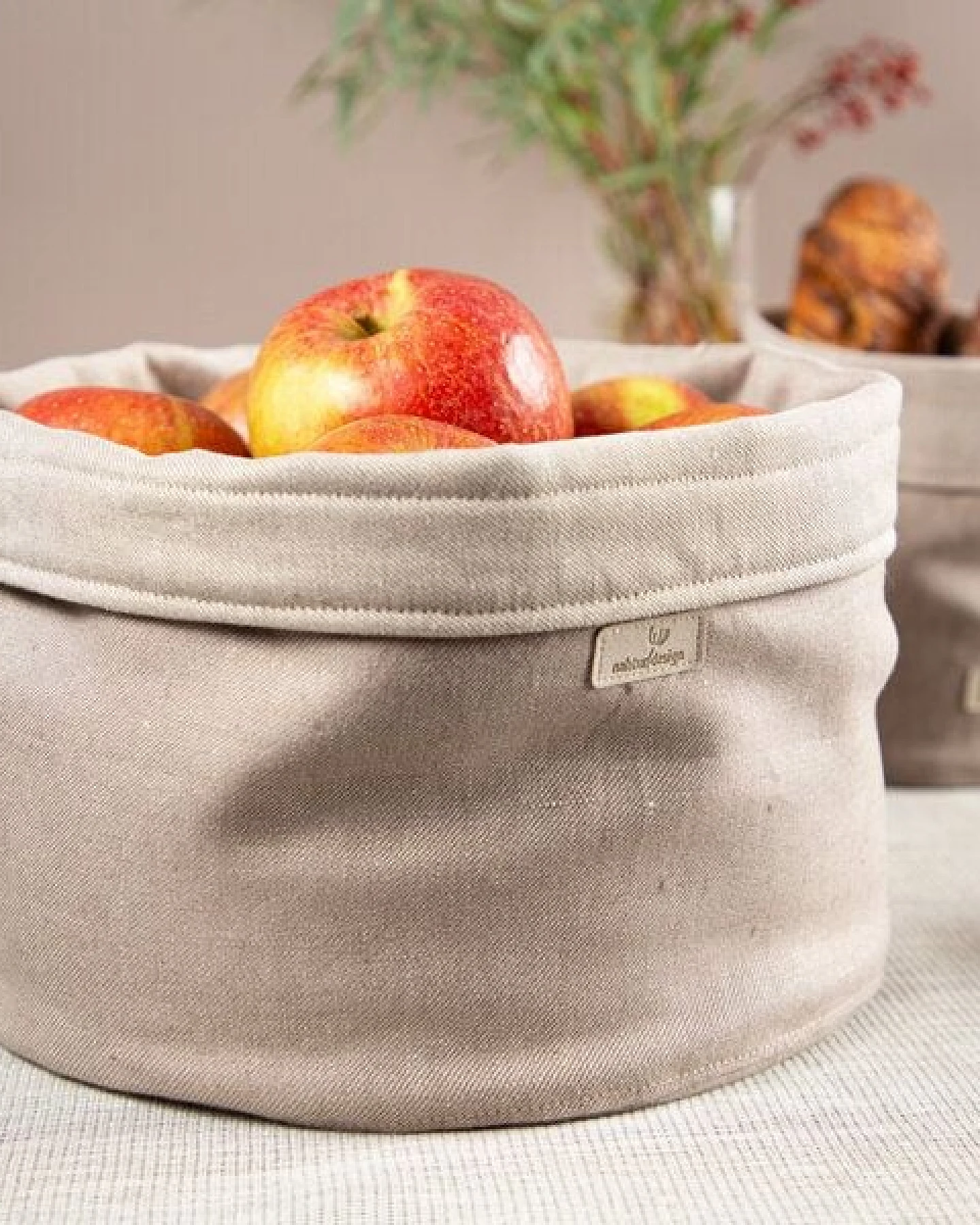 nahtur-design Brotkorb, Obstkorb oder Utensilo aus Bioleinen – Ansicht 3