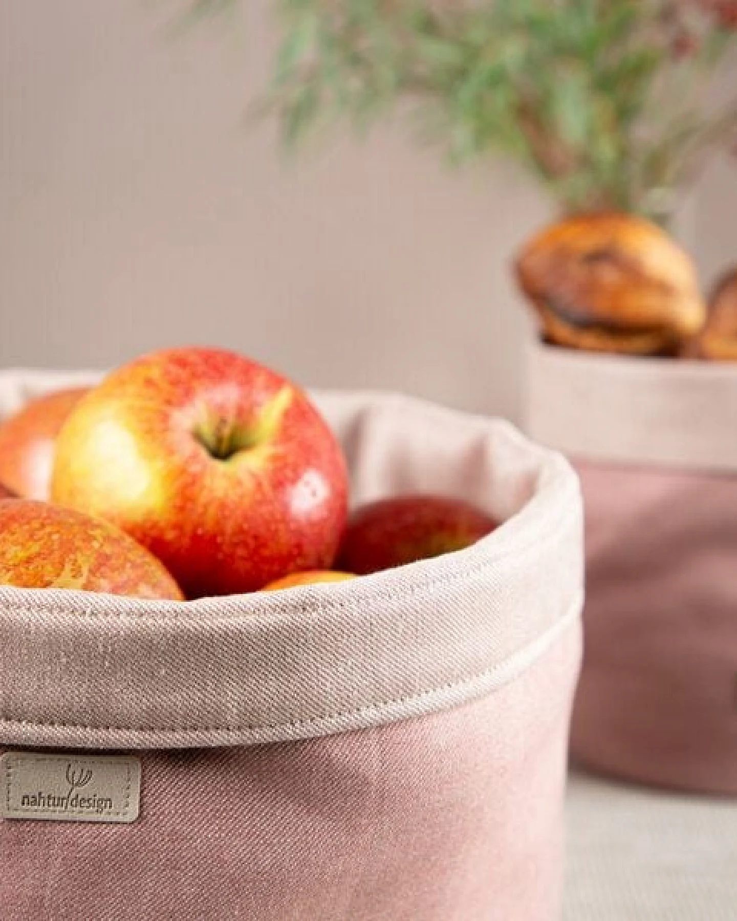 nahtur-design Brotkorb, Obstkorb oder Utensilo aus Bioleinen – Ansicht 4