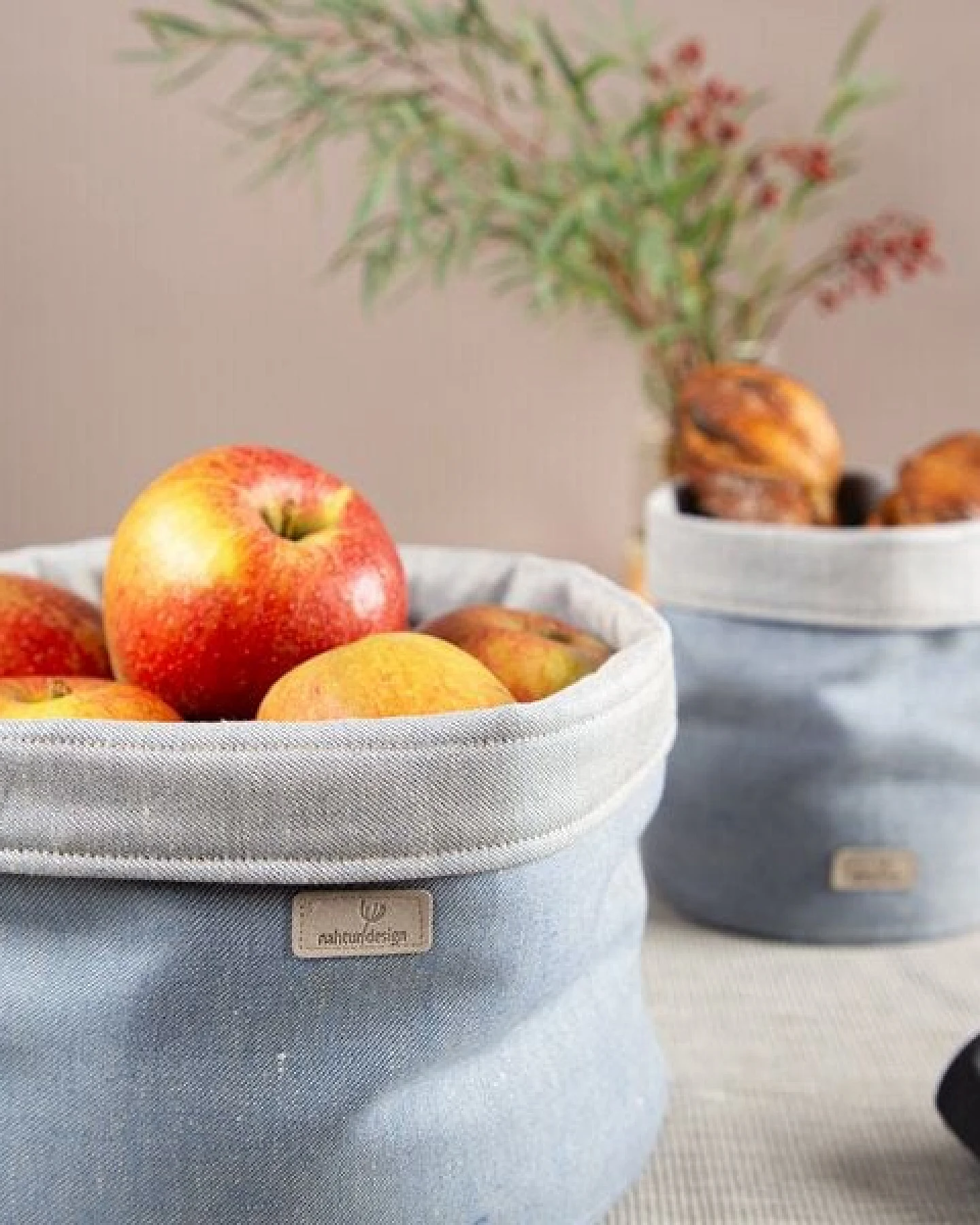 nahtur-design Brotkorb, Obstkorb oder Utensilo aus Bioleinen – Ansicht 4