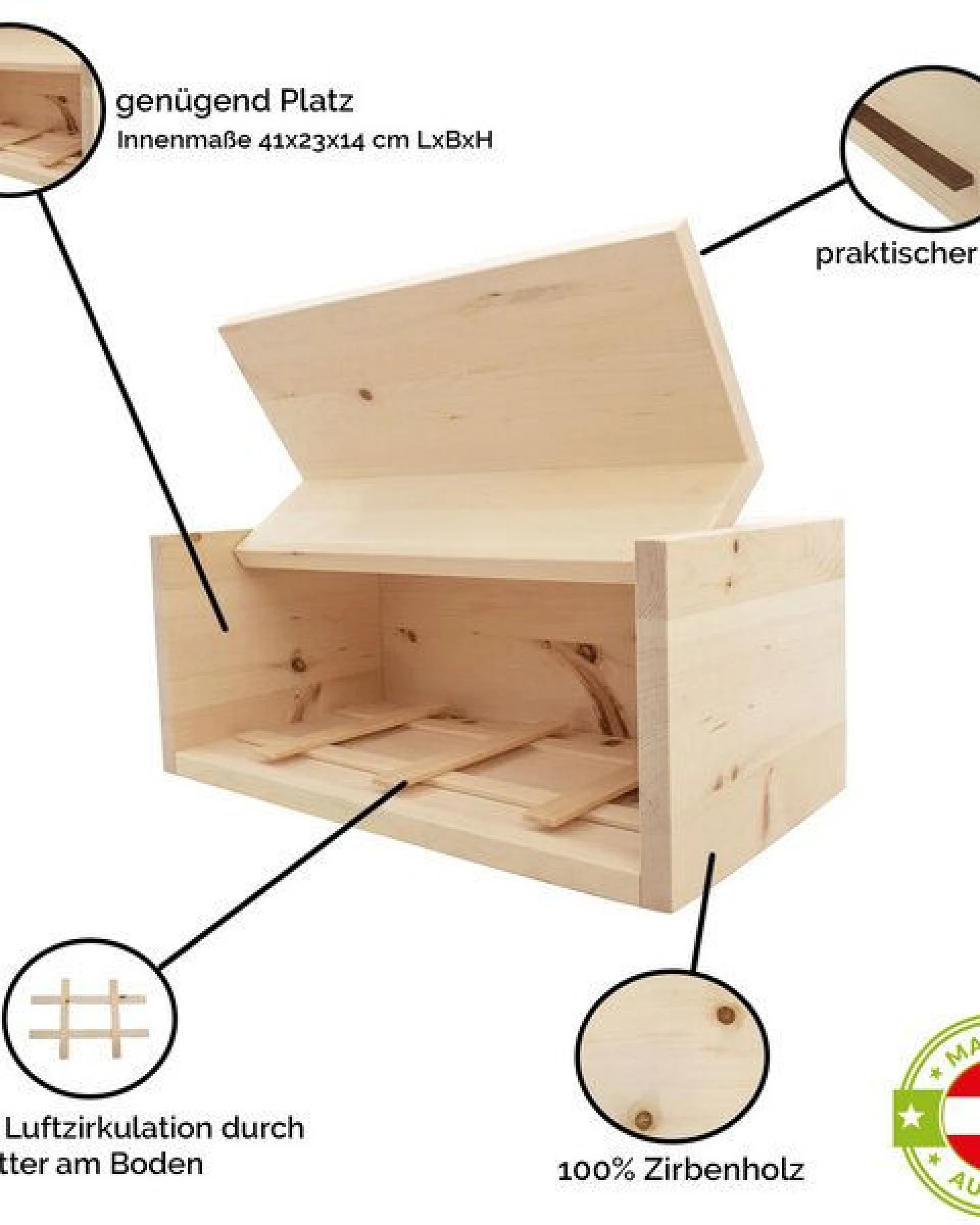 4betterdays Brotkasten aus Zirbenholz – Ansicht 2