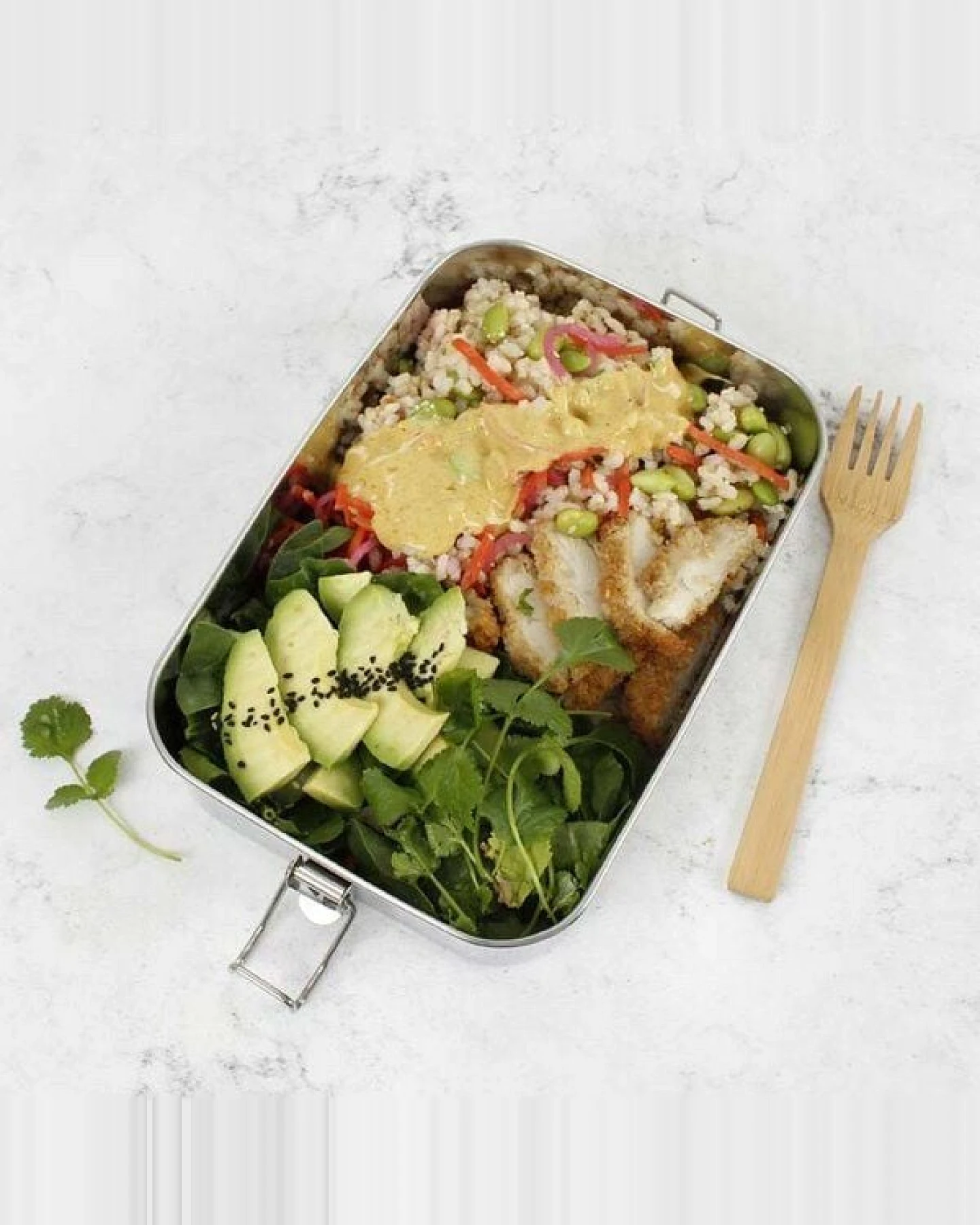 A Slice of Green Edelstahl Lunchbox auslaufsicher - Yanam – Ansicht 4