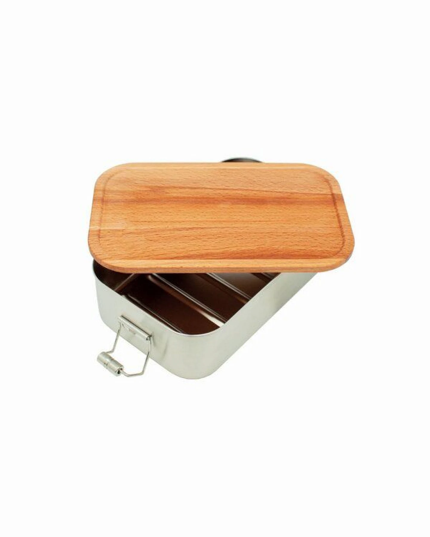 Cameleon Pack XL Edelstahl Lunchbox mit Deckel aus heimischem Buchen Holz – Ansicht 3