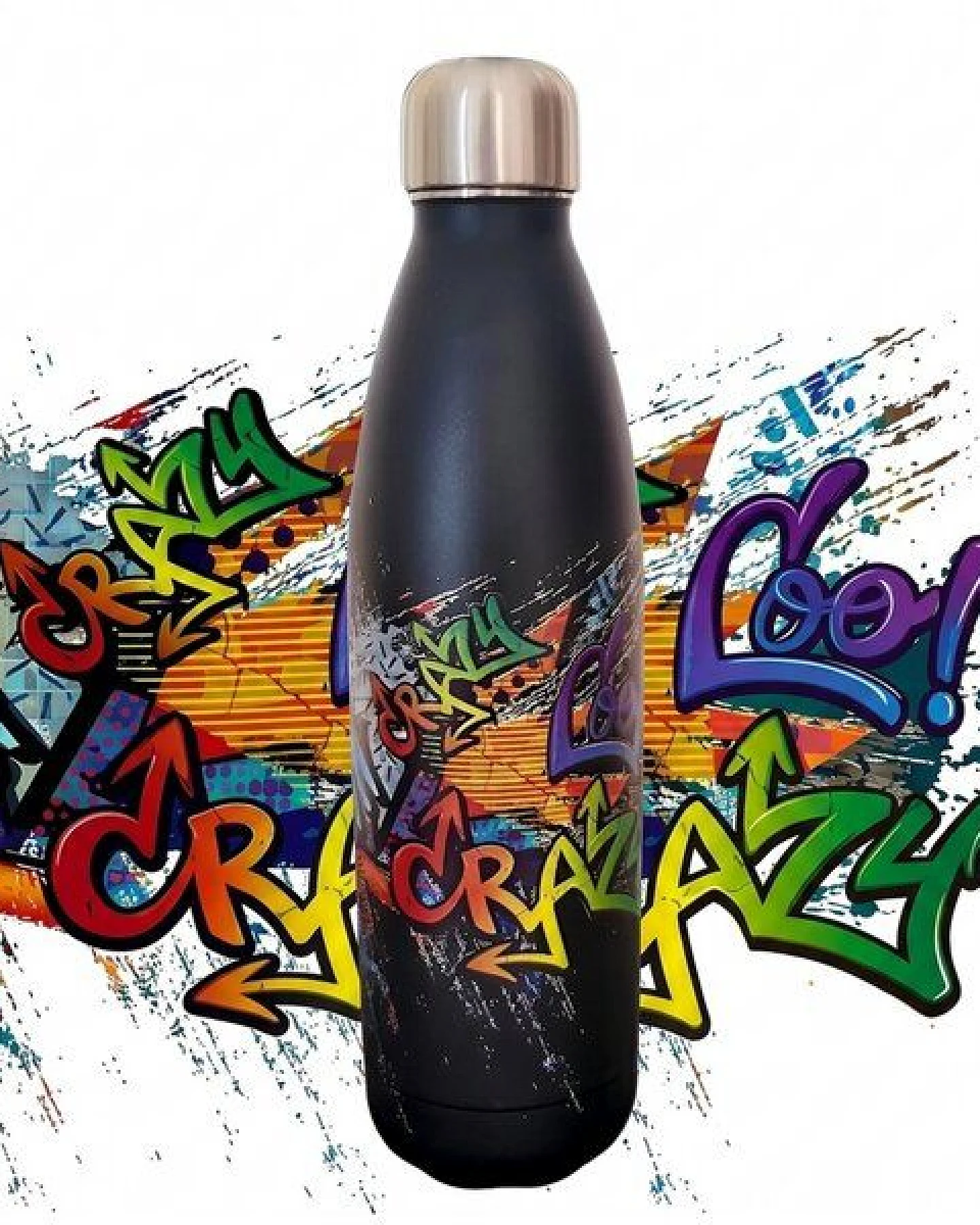 Dora's Dora’s Edelstahl-Thermoflasche "Graffiti" (500ml) – Urban Design – Vakuumisoliert – Ansicht 2
