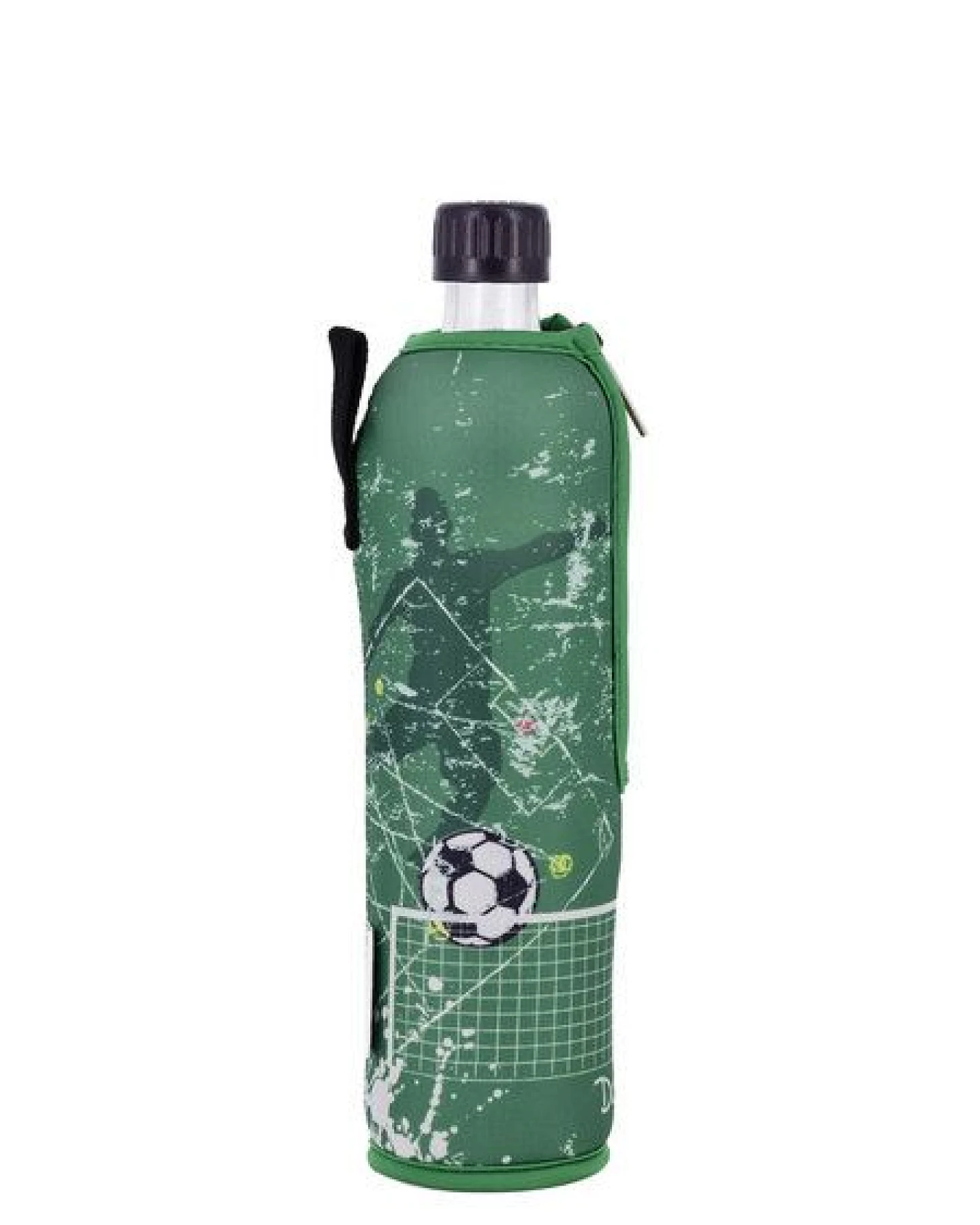 Dora's Dora’s Glas-Trinkflasche "Fußball" (0,5l) – Mit isolierender Neoprenhülle – Auslaufsicher – Ansicht 2