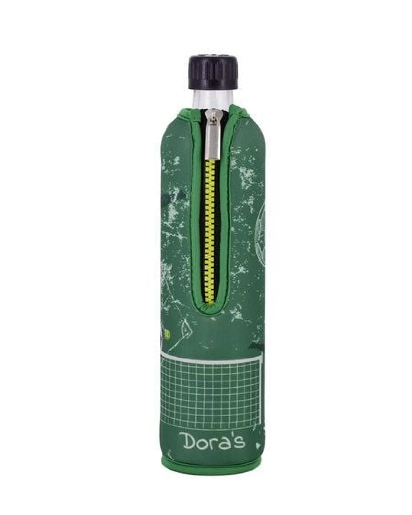 Dora's Dora’s Glas-Trinkflasche "Fußball" (0,5l) – Mit isolierender Neoprenhülle – Auslaufsicher – Ansicht 3