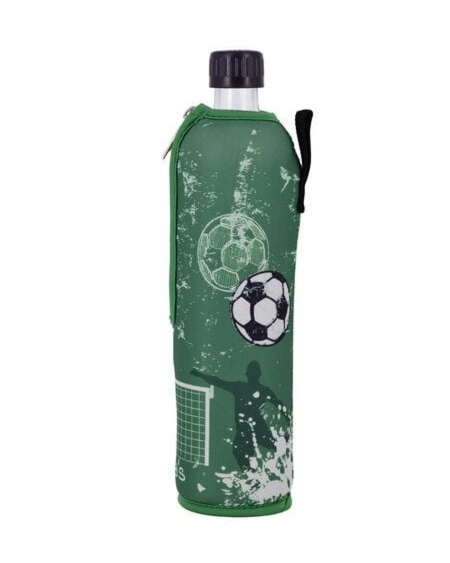Dora's Dora’s Glas-Trinkflasche "Fußball" (0,5l) – Mit isolierender Neoprenhülle – Auslaufsicher – Ansicht 4