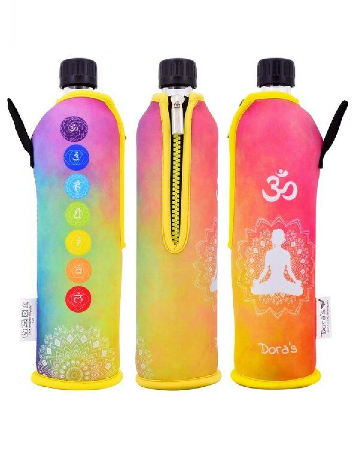 Dora's Dora’s Glas-Trinkflasche mit Neoprenbezug (0,5l) – Isoliert & Stylisch – Ansicht 3