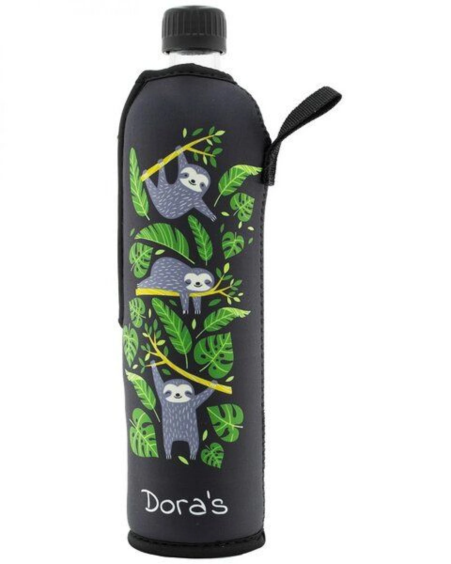Dora's Dora’s Glas-Trinkflasche mit Neoprenhülle (0,5l) – Isoliert & Puristisches Design – Ansicht 2