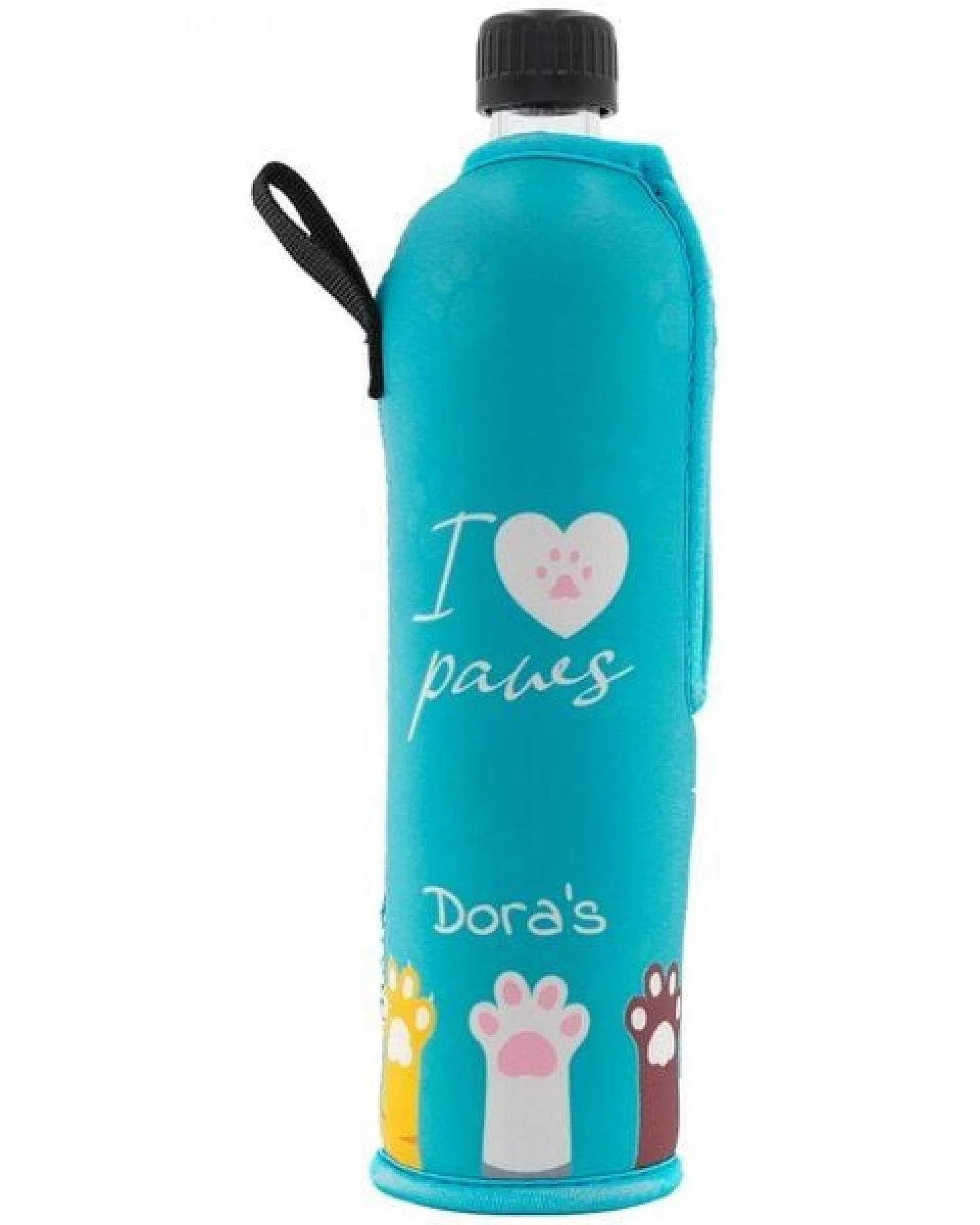 Dora's Dora’s Glas-Trinkflasche mit Neoprenhülle (0,5l) – Isoliert & Puristisches Design – Ansicht 3