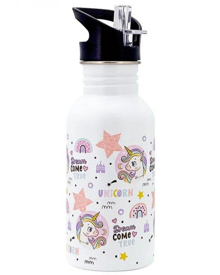 Dora's Dora’s Kinder-Trinkflasche "Einhorn" (500ml) – Edelstahl & Push-Pull-Verschluss – Ultraleicht