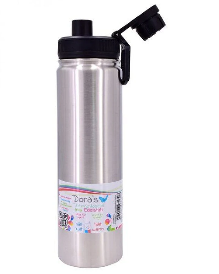 Dora's Dora’s Sport-Thermoflasche "Stahl" (650ml) – Mit praktischem Sportverschluss
