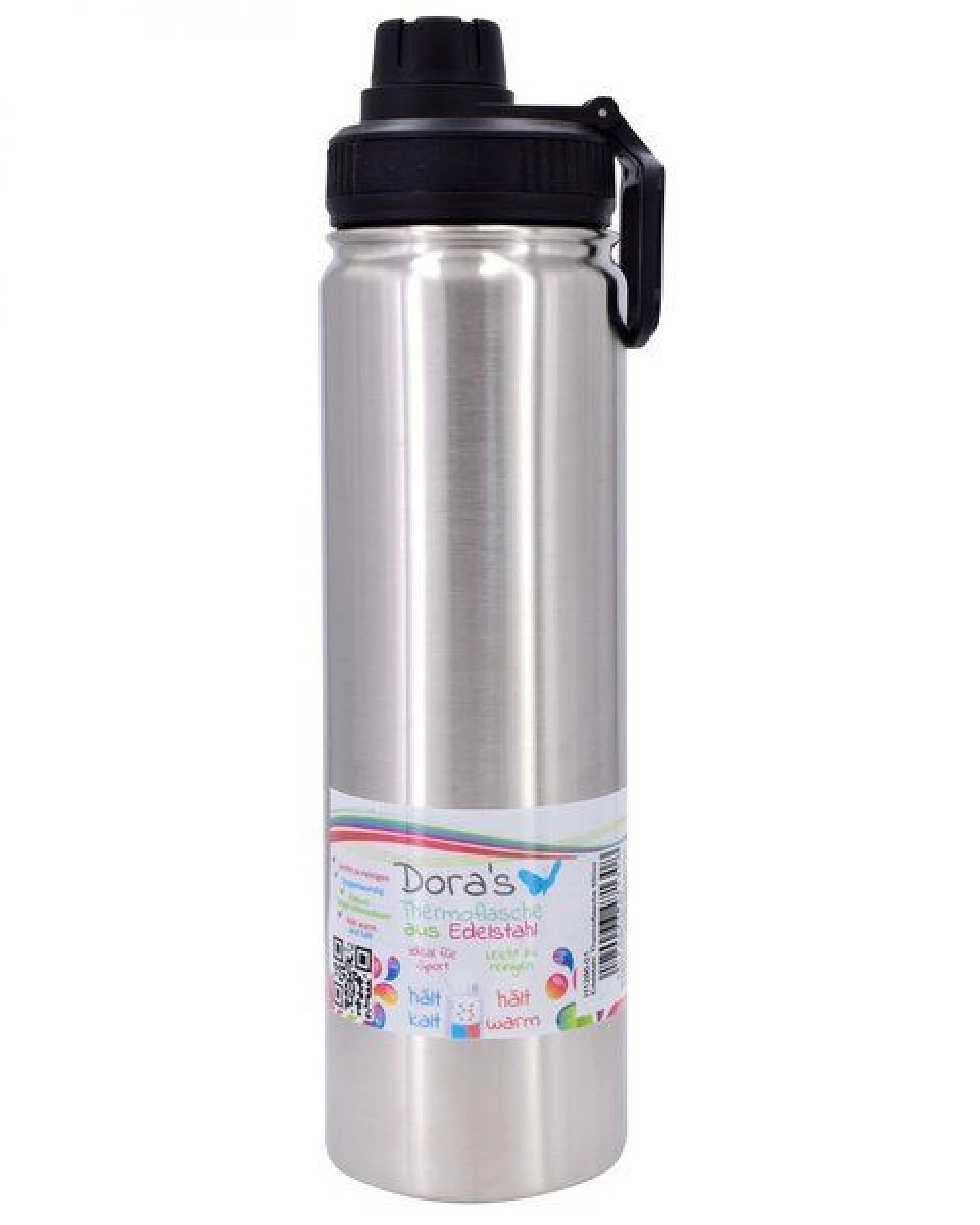 Dora's Dora’s Sport-Thermoflasche "Stahl" (650ml) – Mit praktischem Sportverschluss – Ansicht 2