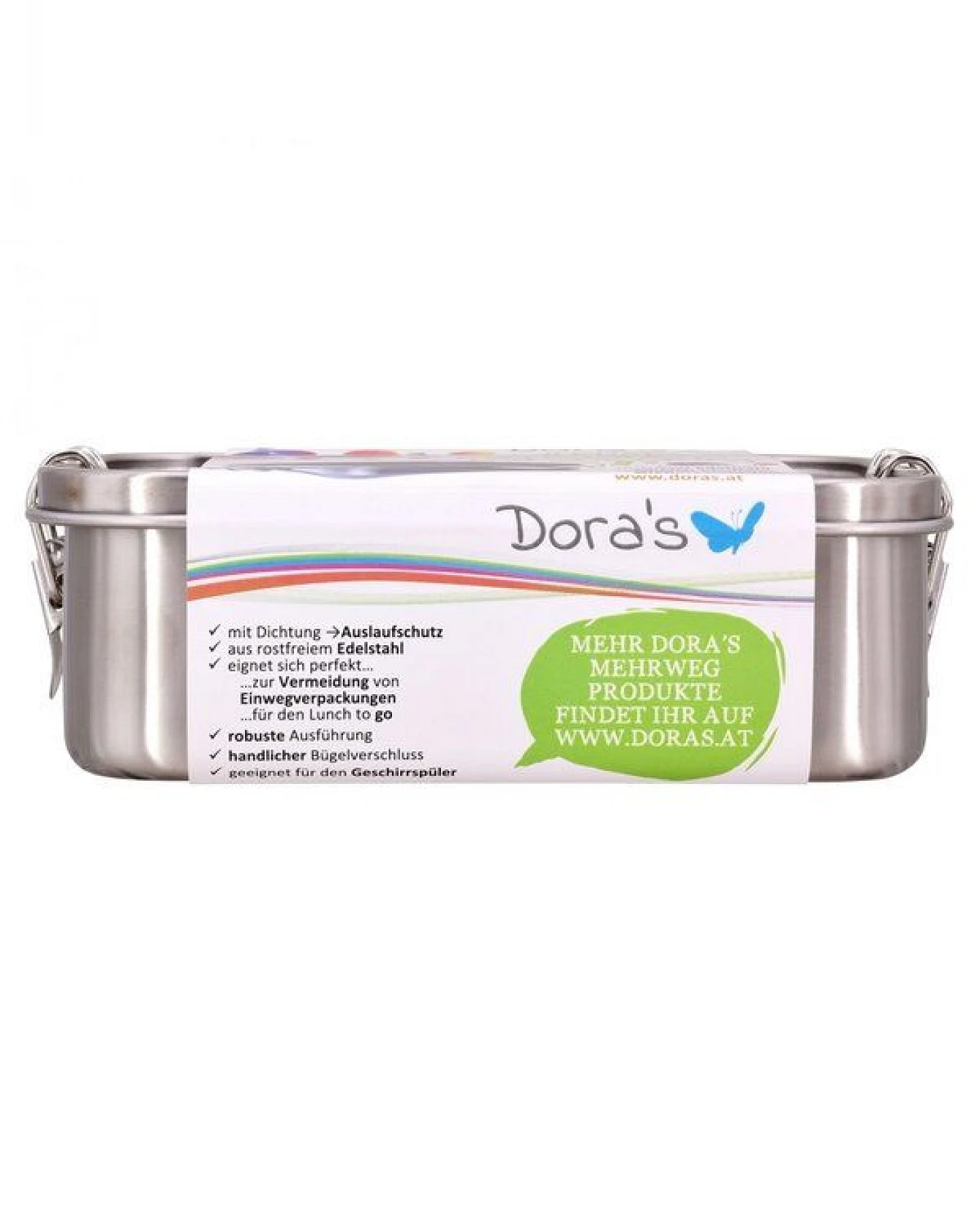 Dora's Dora’s große Edelstahl-Lunchbox mit Bügelverschluss & Dichtung (1,2l) – 100% Auslaufsicher – Ansicht 2