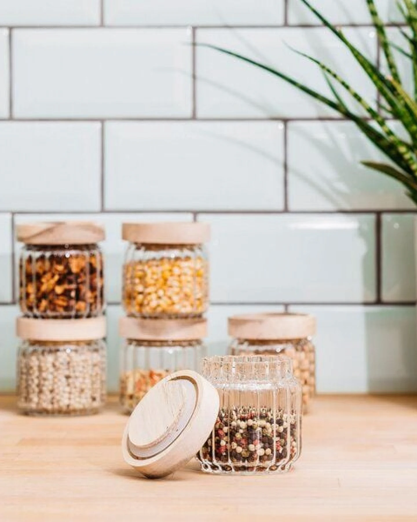 Econovo Gewürzgläser mit Holzdecke – Ansicht 3