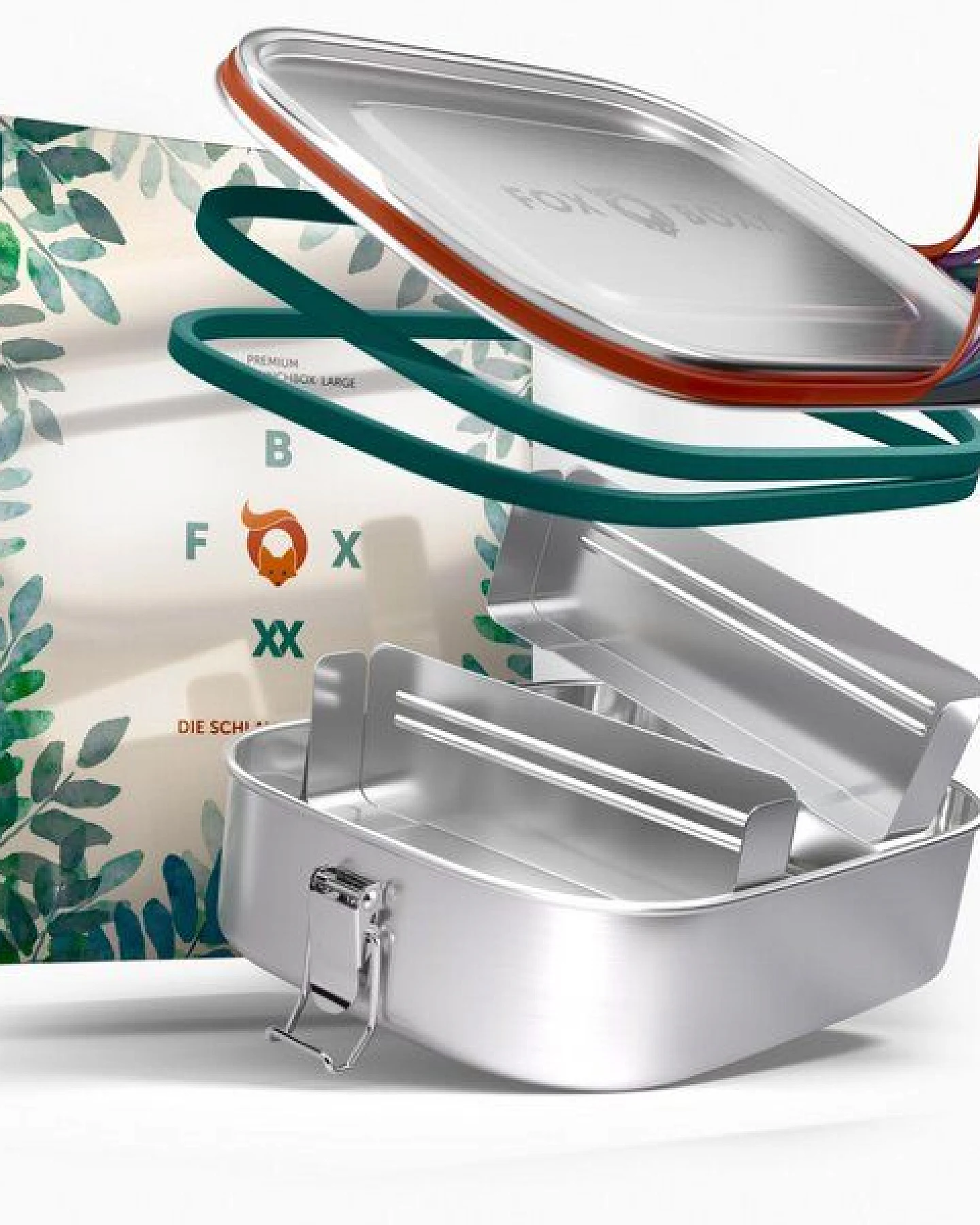 FOXBOXX Schulset,- FOX Special Lunchbox 800/1200ml Edelstahl, SnackBox, Flasche – Ansicht 4
