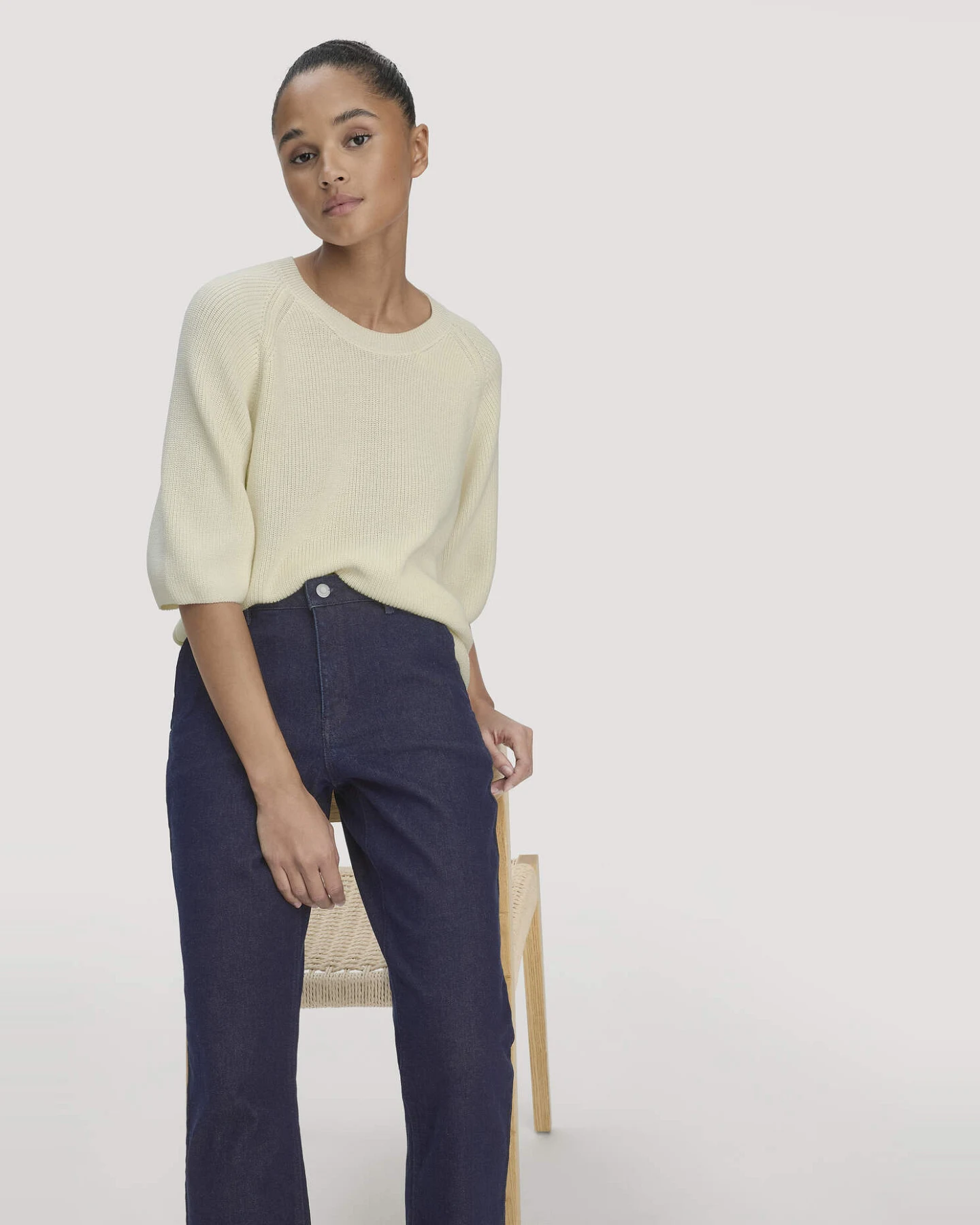 hessnatur Damen Jeans ELENY Culotte Straight Leg BETTER RECYCLED aus Bio-Denim - blau - Größe 25/29 – Ansicht 4