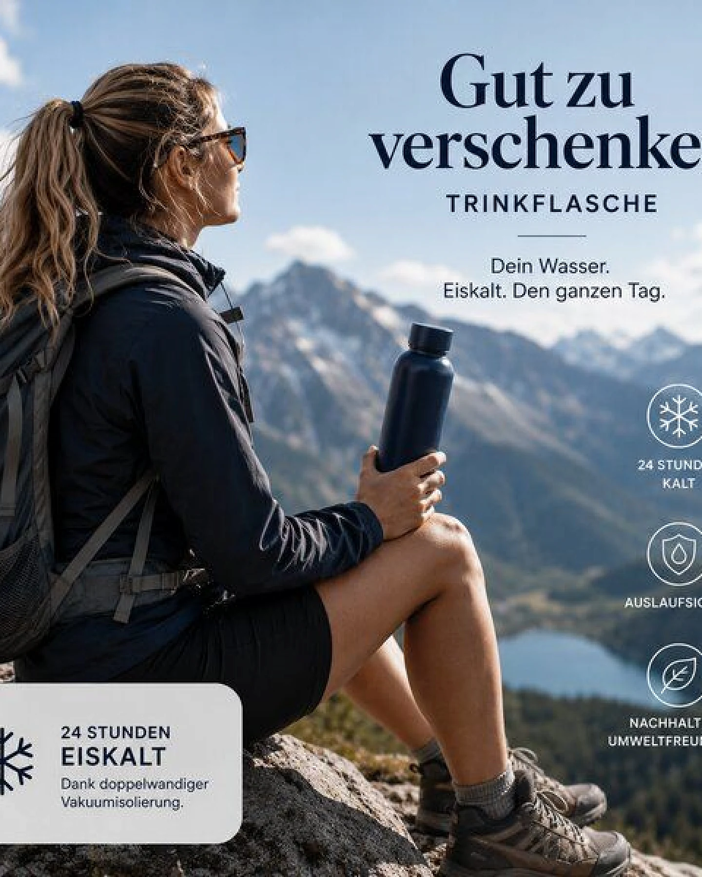 Good To Give Nachhaltige Aluminium Trinkflasche – Thermoflasche & Isolierflasche (500 ml) – Ansicht 3