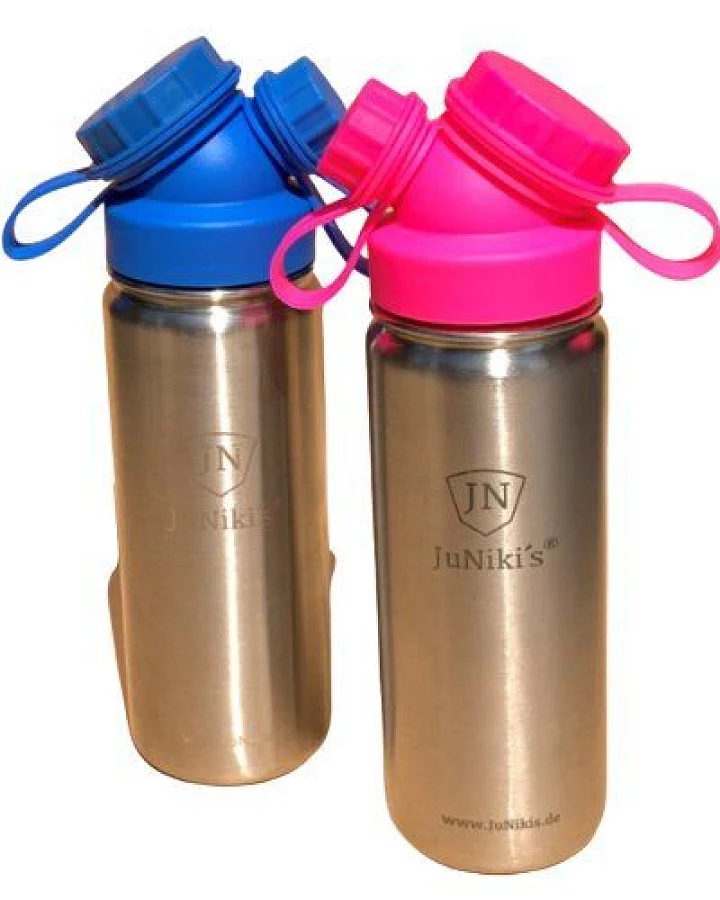 JN JuNiki's 2er Set JuNiki´s® eco line isolierte Edelstahl Trinkflasche 550ml - Blau / Pink