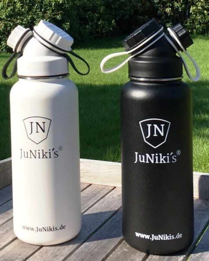 JN JuNiki's Partner-Set zum Sparpreis: Exklusive JuNiki´s Trinkflaschen XL aus Edelstahl Vakuum-isoliert 1L/32oz – limitierte Sondereditionen