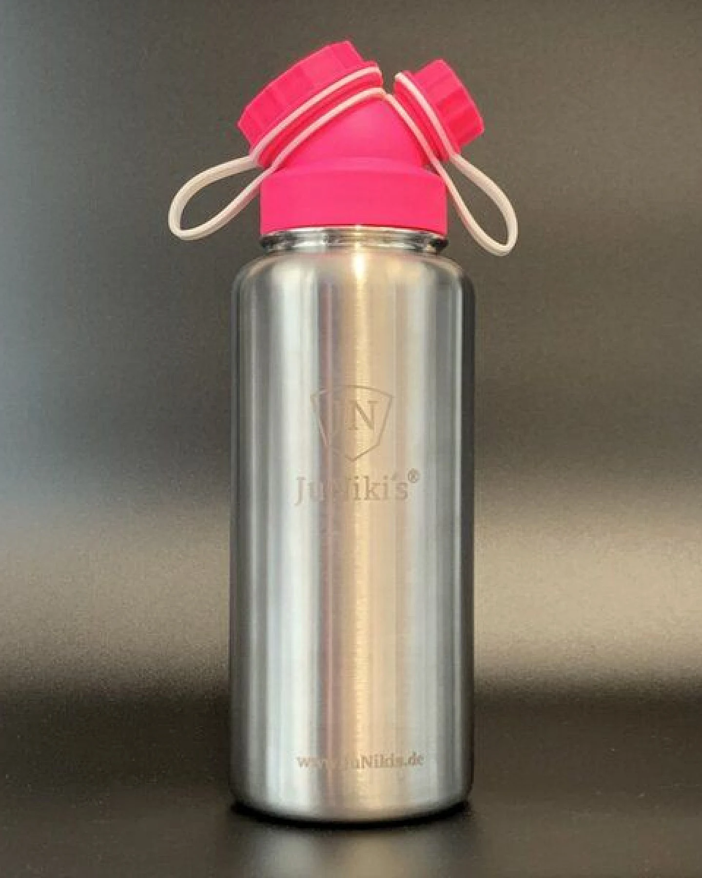JN JuNiki's Set JuNiki´s® eco line isolierte Edelstahl Trinkflaschen 550ml + 1 L Pink/Weiss – Ansicht 2