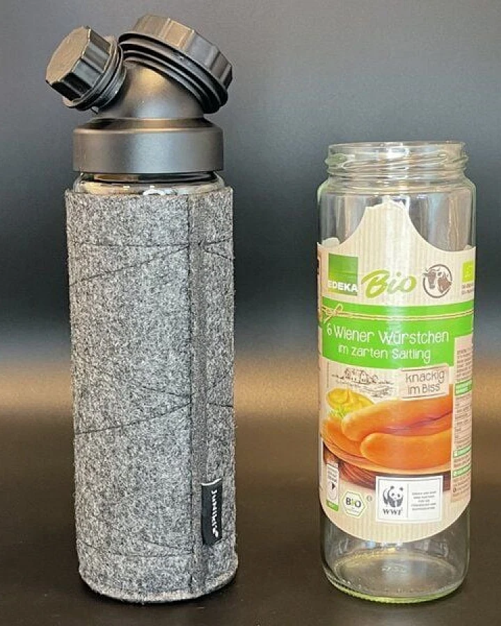 JN JuNiki's Set: JuNiki´s Würstchen® Verschluss + Filzhülle grau