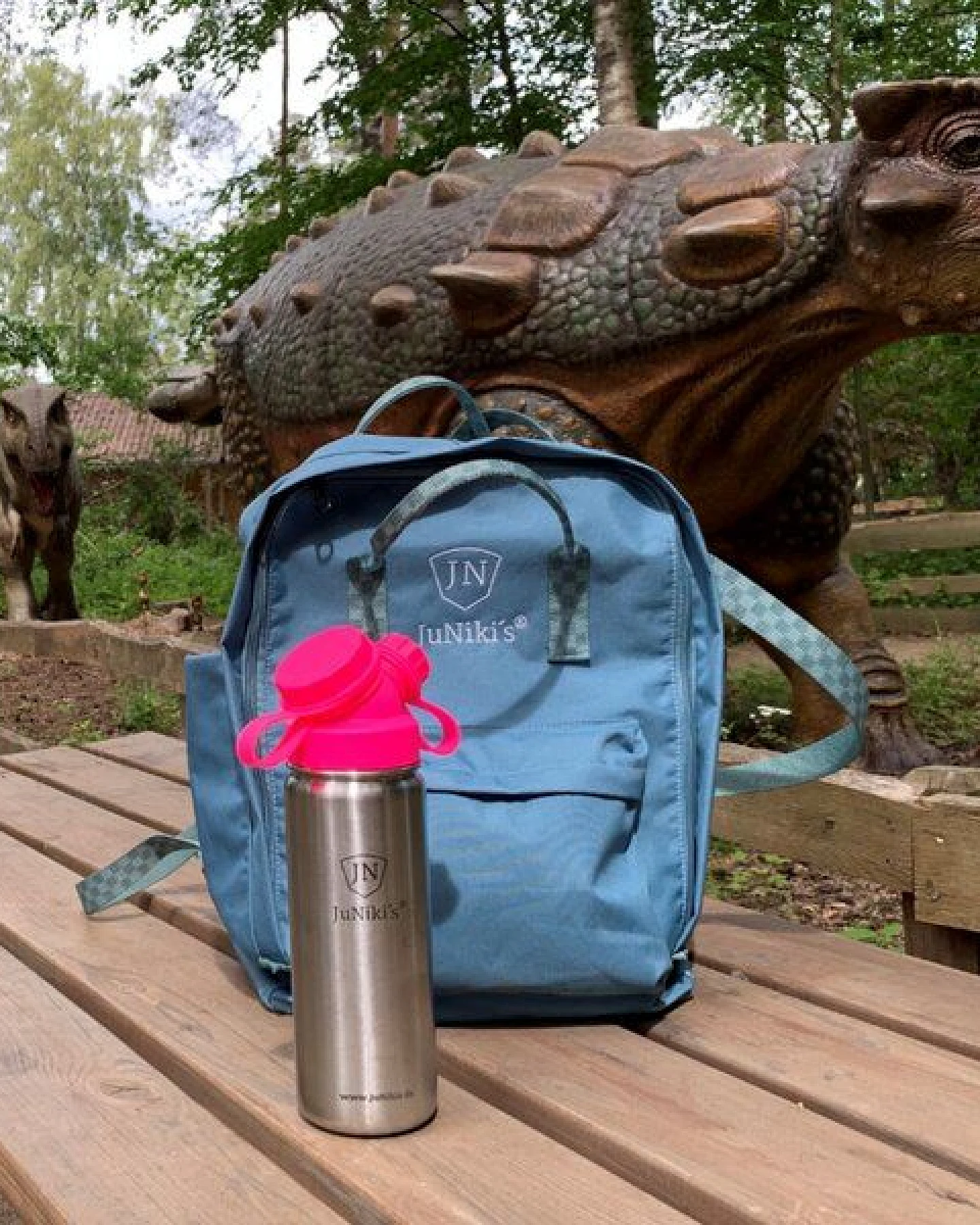 JN JuNiki's Set: JuNiki´s® 550ml Edelstahl Trinkflasche isoliert Pink oder Blau + Rucksack – Ansicht 2