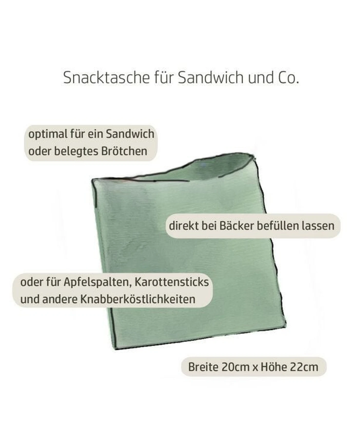 Kumanu - von Natur aus gut Bienenwachs-Snacktasche "Pausenpeter" – Ansicht 3