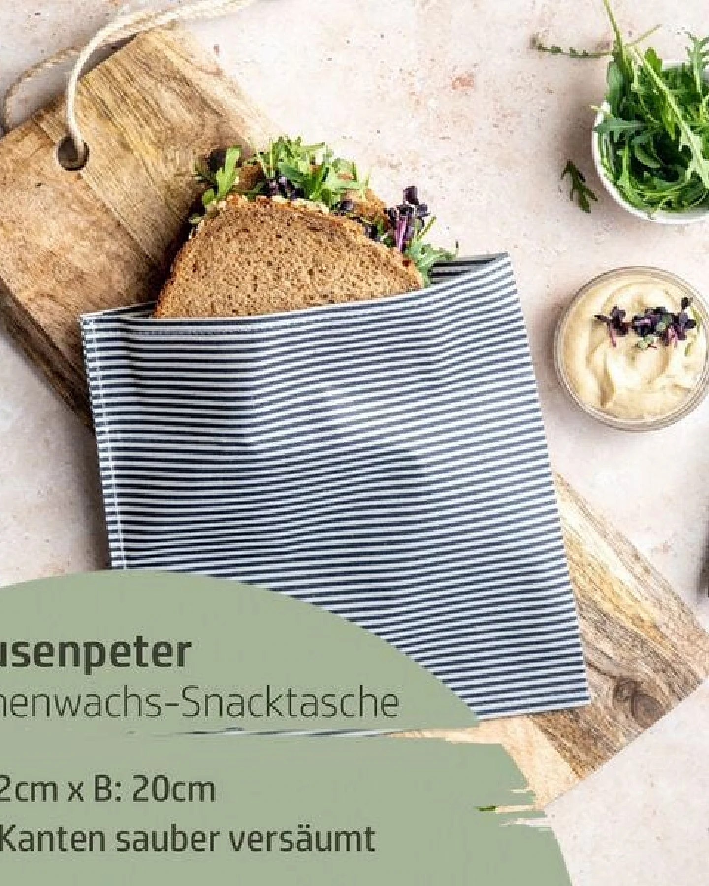 Kumanu - von Natur aus gut Bienenwachs-Snacktasche "Pausenpeter" – Ansicht 2