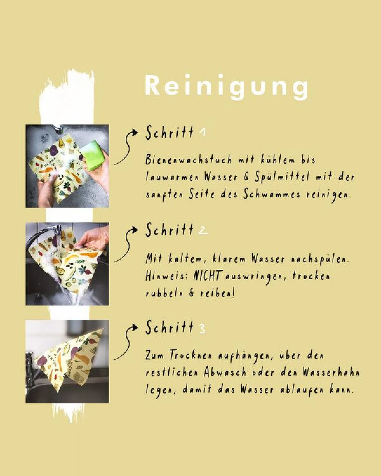 NICAMA Bienenwachstücher 5er Set (2xM + 2xL + XXL) – Ansicht 4