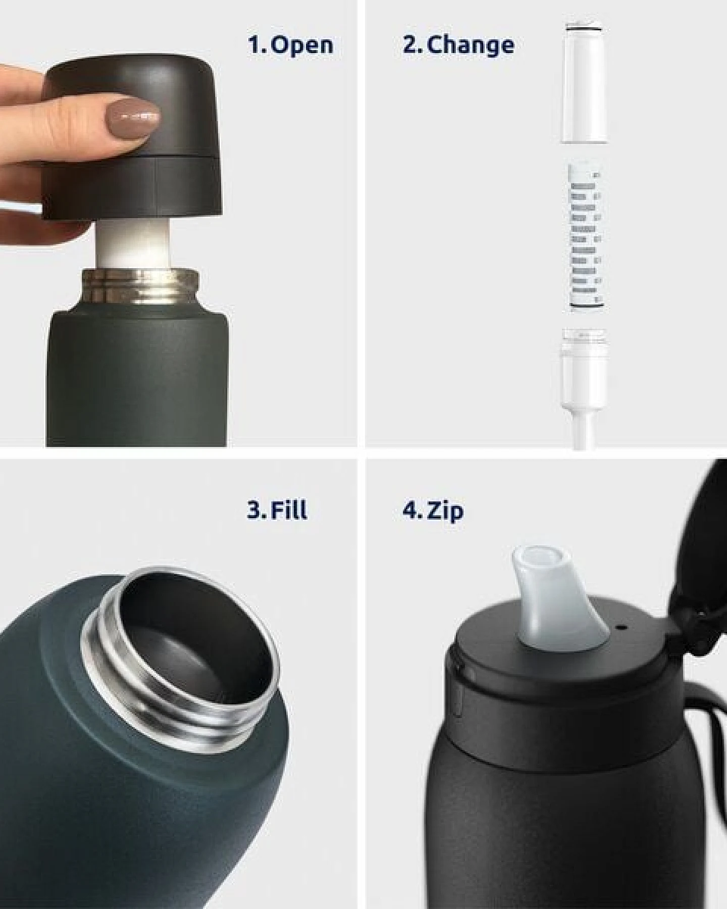 Nachfüllkartusche für Tappwater BottlePro Filterflasche. 2 Monate/150L – Ansicht 3