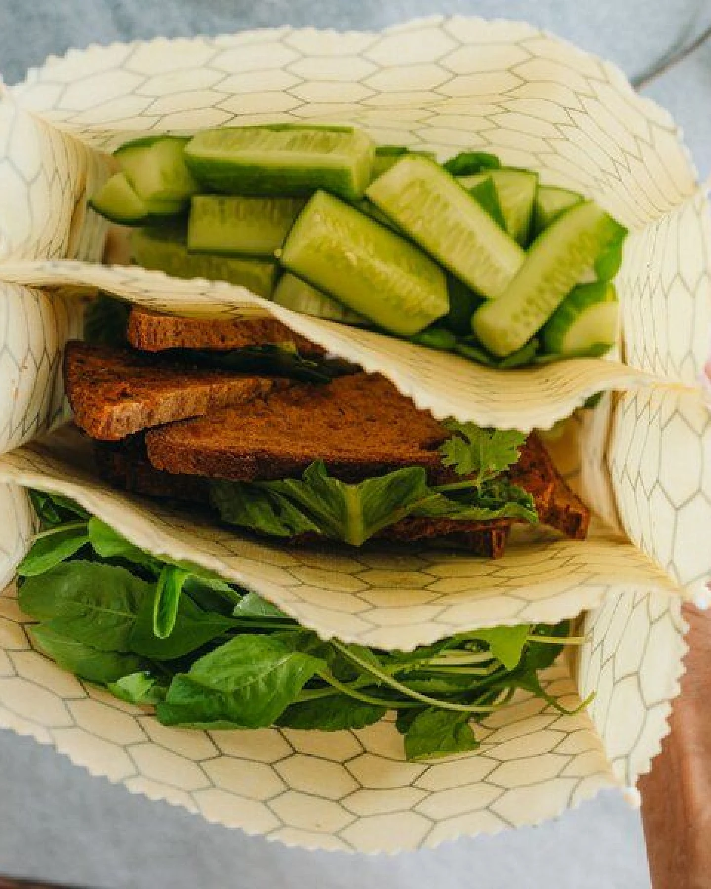 SuperBee Bienenwachs-Lunch-Beutel mit Aufteilung - 2 oder 3 Fächer – Ansicht 2