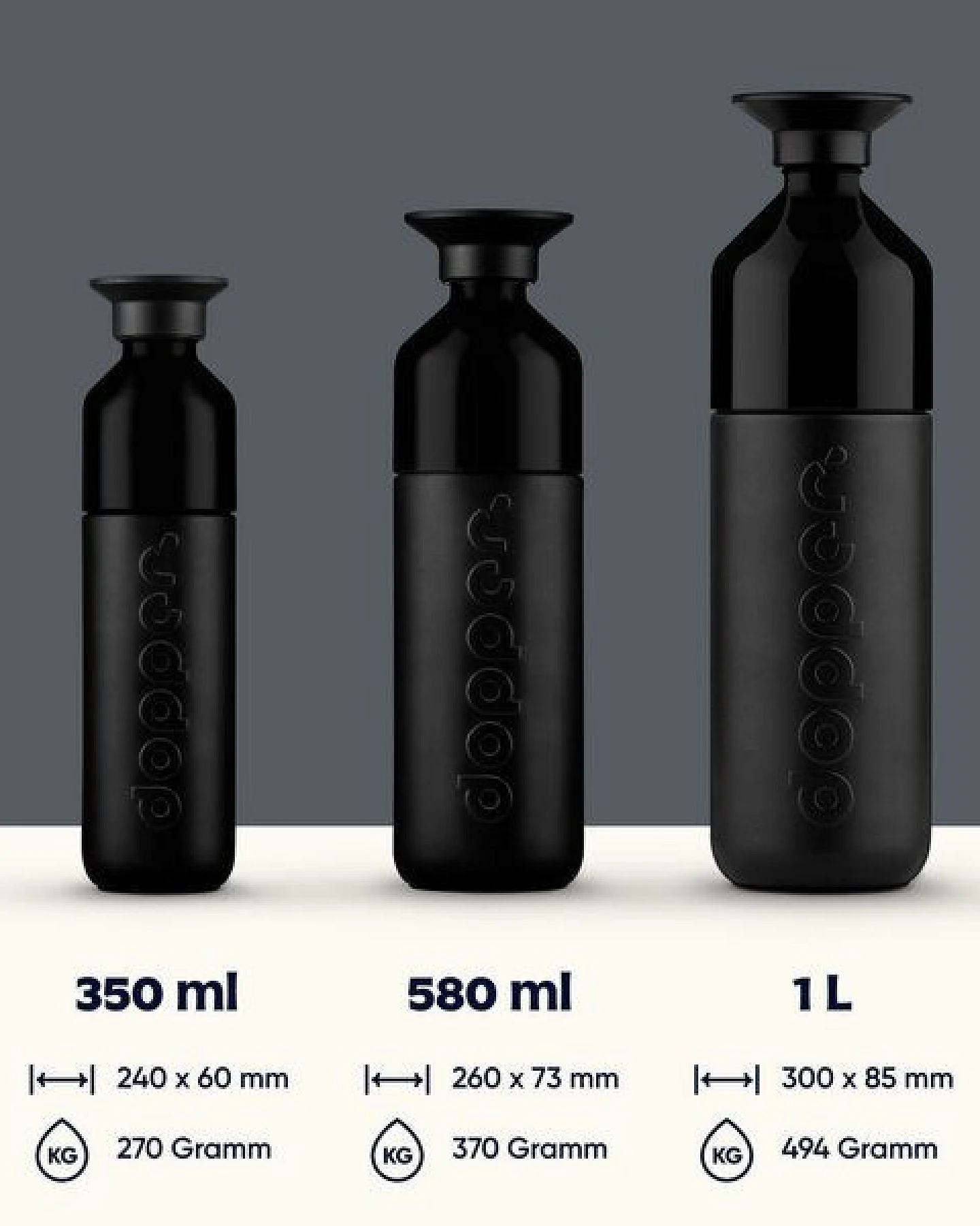 Thermosflasche Dopper Insulated 350ml, 580 ml - Doppelwandig, auslaufsicher, hält 24h kalt / 9h heiß – Ansicht 2