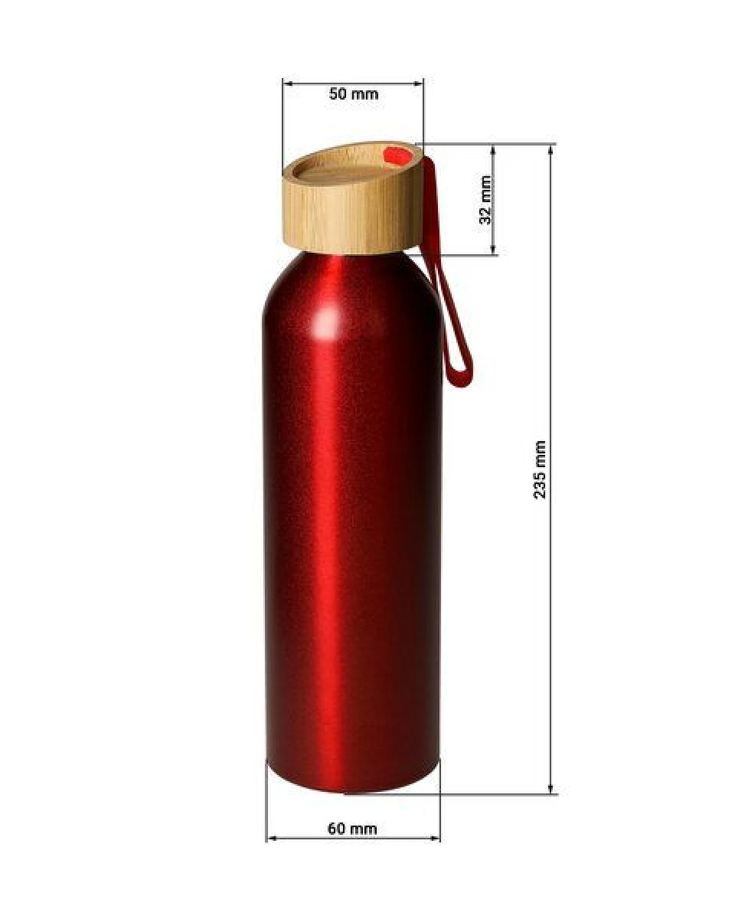 elasto Aluminiumflasche "Bamboo" 0,6 l leicht - Flasche mit Bambusdeckel – Ansicht 3