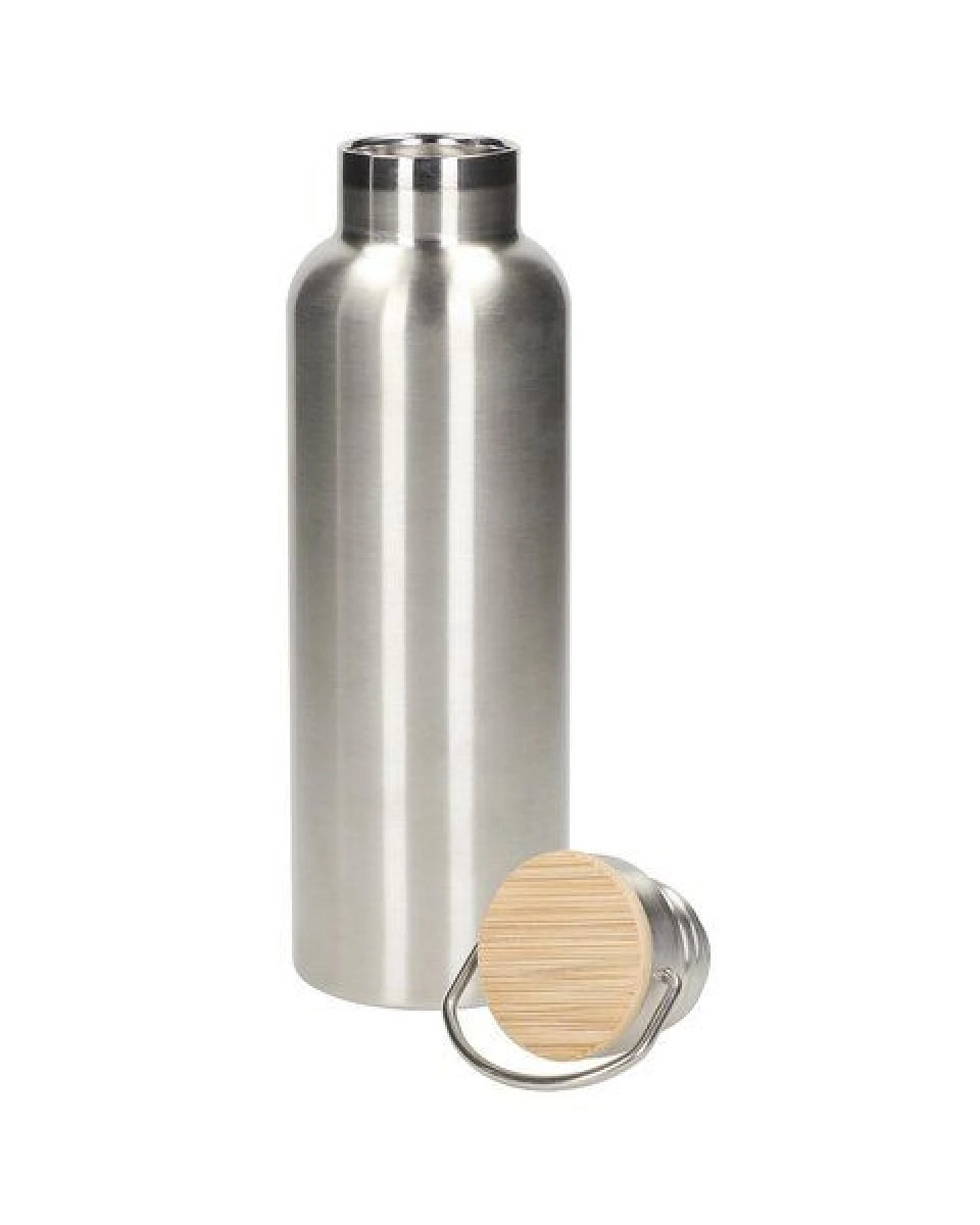 elasto Edelstahl Isolierflasche "Cascada" - Flasche mit Bambusdeckel & Griff – Ansicht 2
