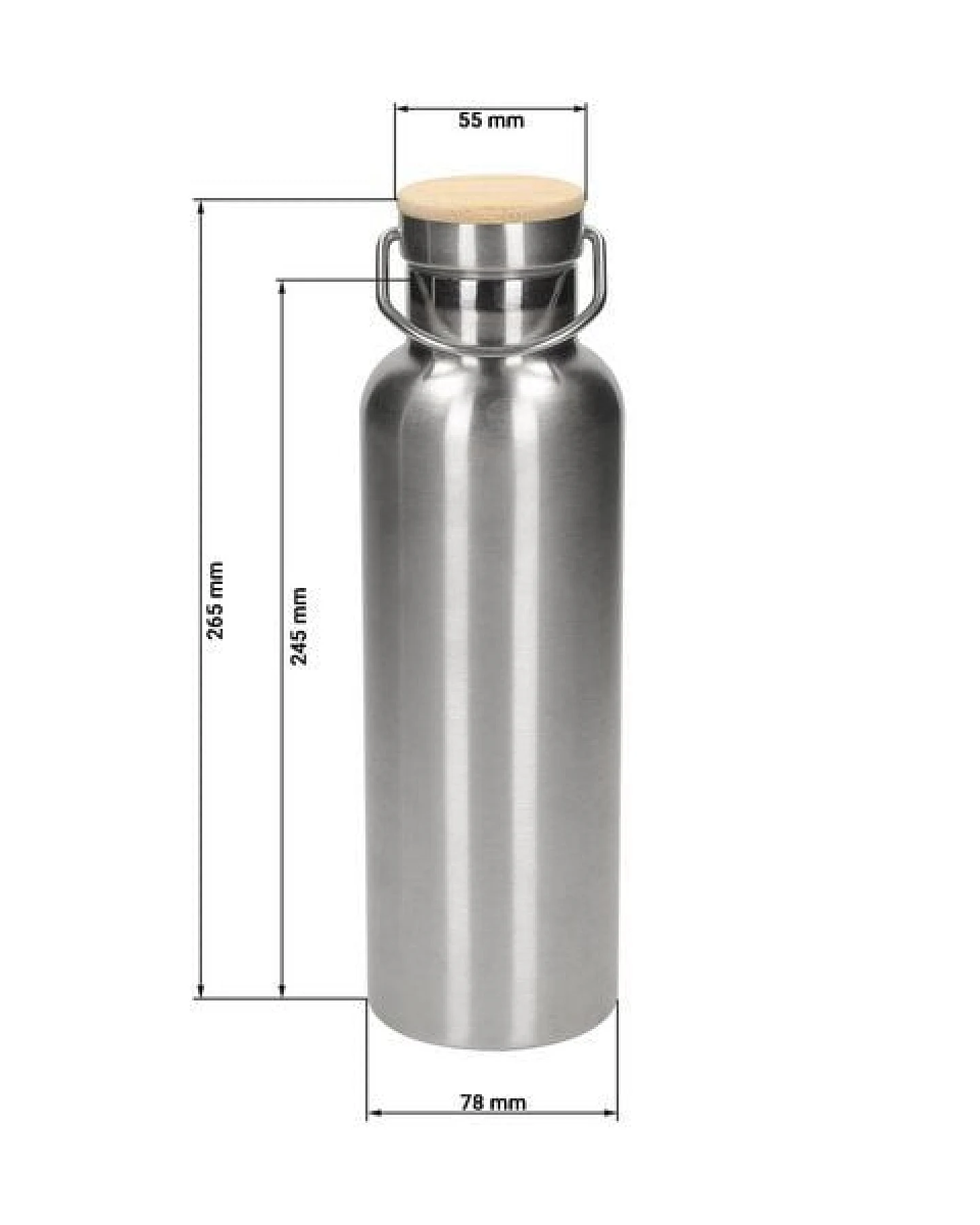 elasto Edelstahl Isolierflasche "Cascada" - Flasche mit Bambusdeckel & Griff – Ansicht 3