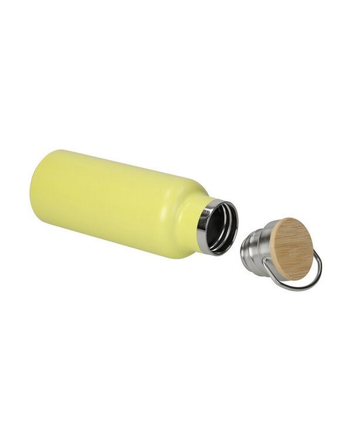 elasto Edelstahl Isolierflasche "Cascada" - Flasche mit Bambusdeckel & Griff – Ansicht 2
